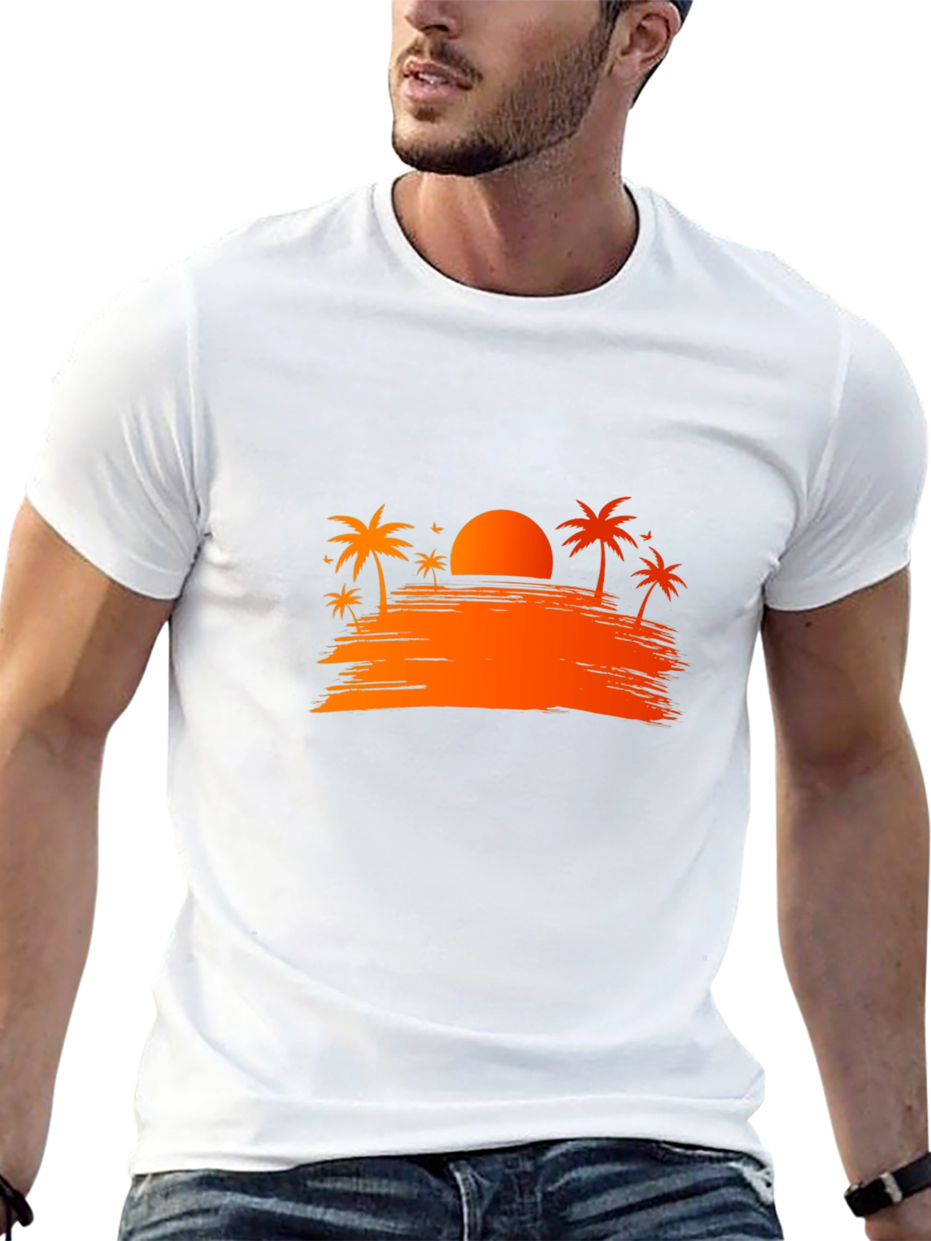 Sunset Palms Graphic Tee - Vacation Vibes!