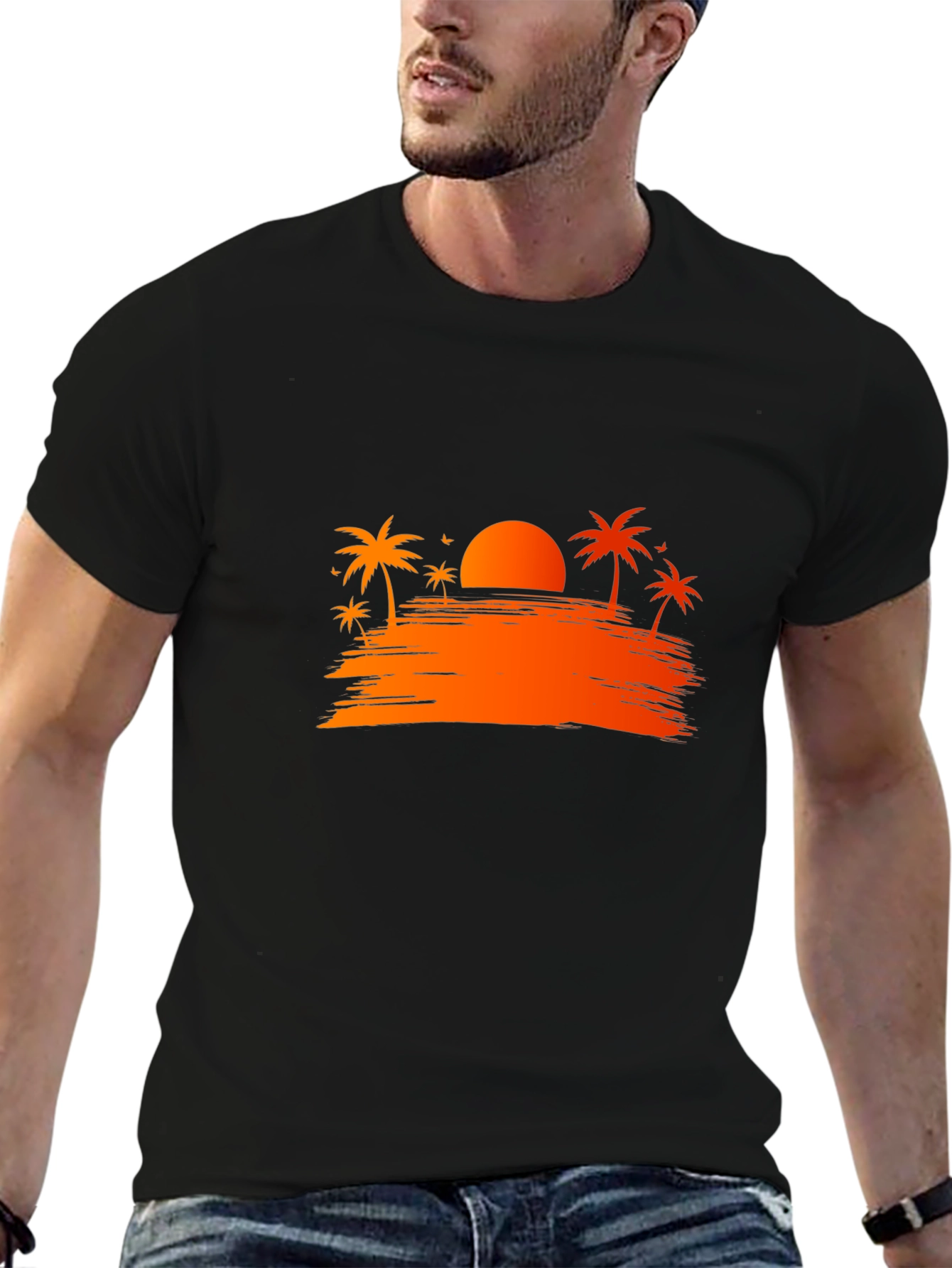 Sunset Palms Graphic Tee - Vacation Vibes!