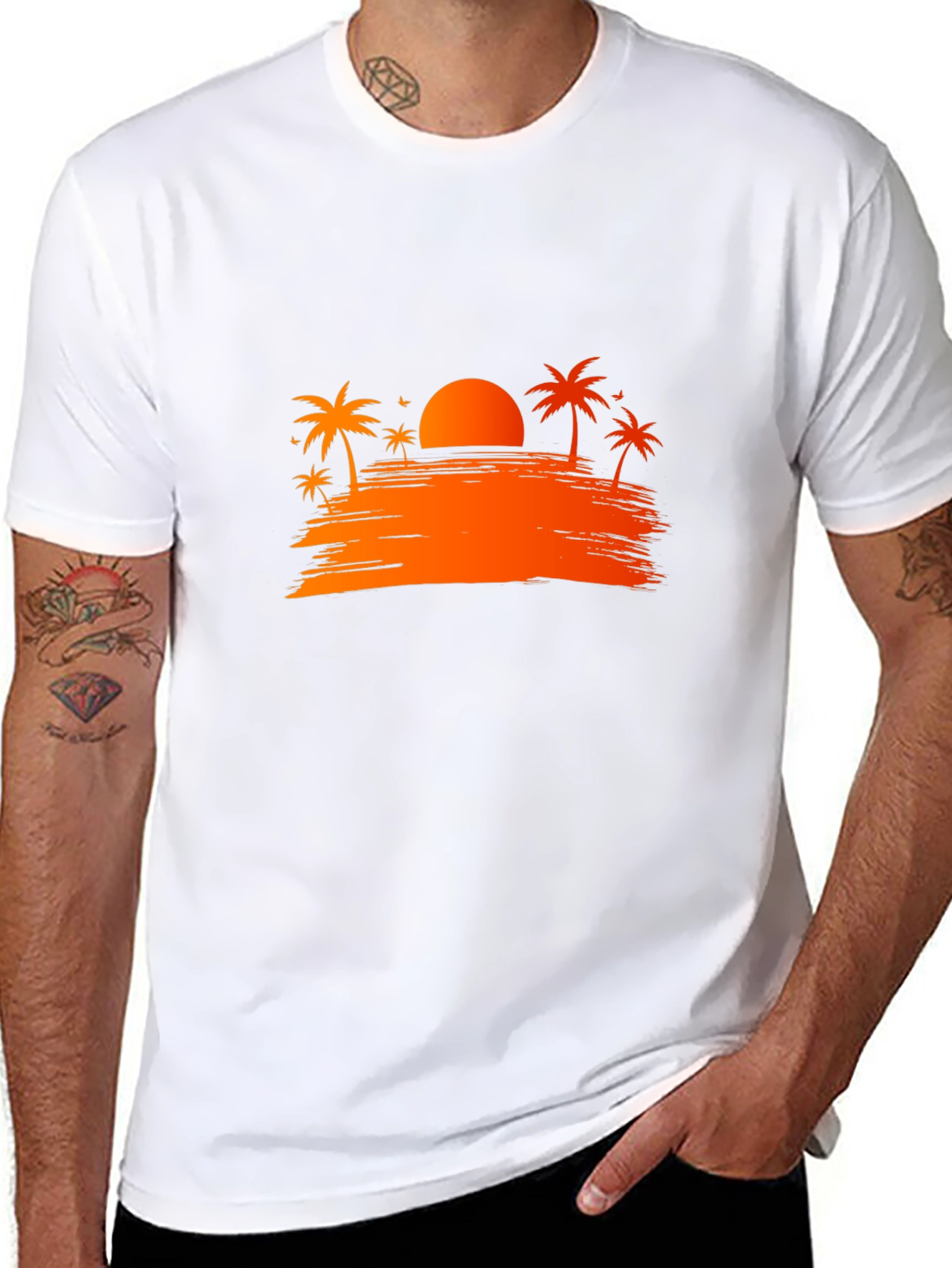 Sunset Palms Graphic Tee - Vacation Vibes!
