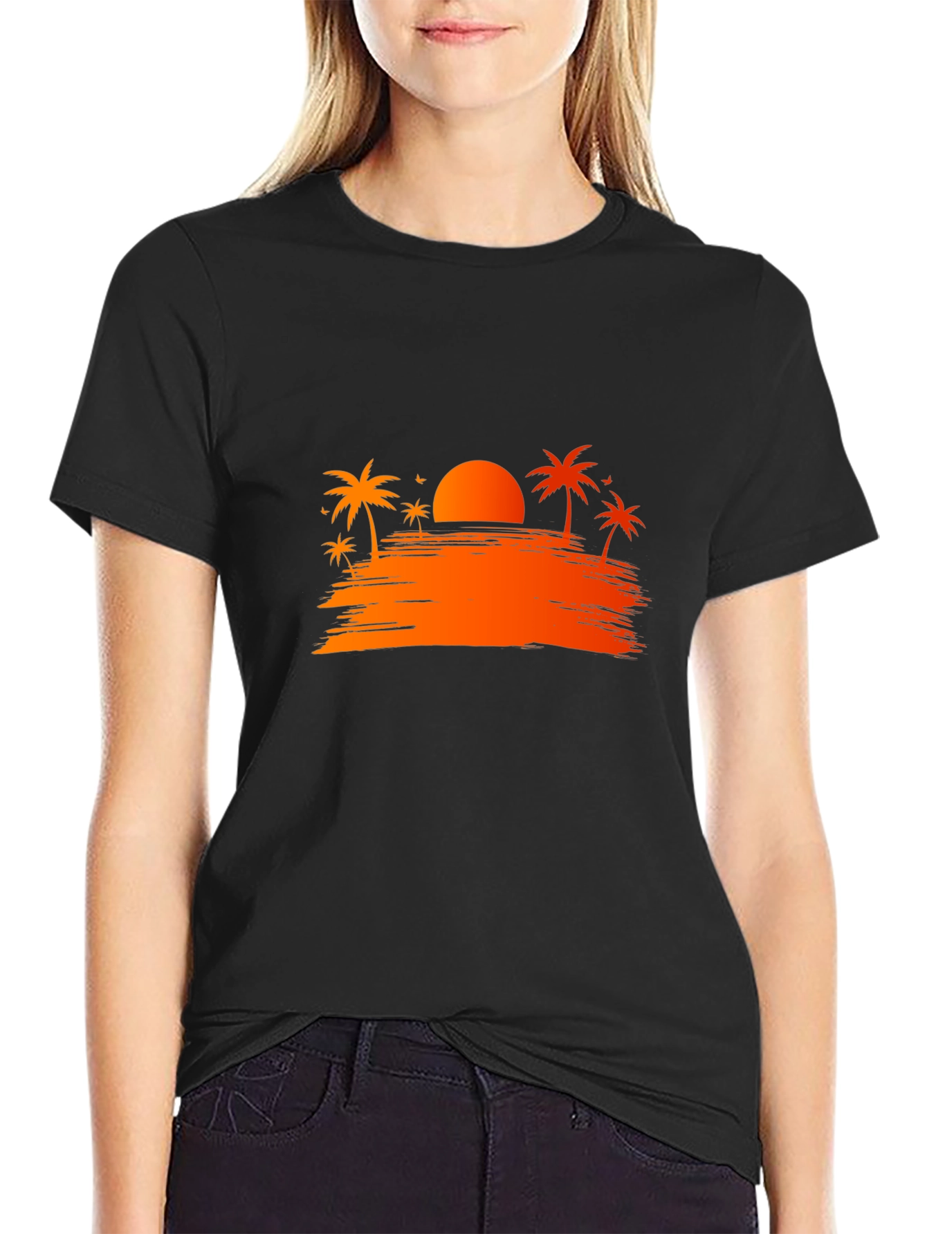 Sunset Palms Graphic Tee - Vacation Vibes!