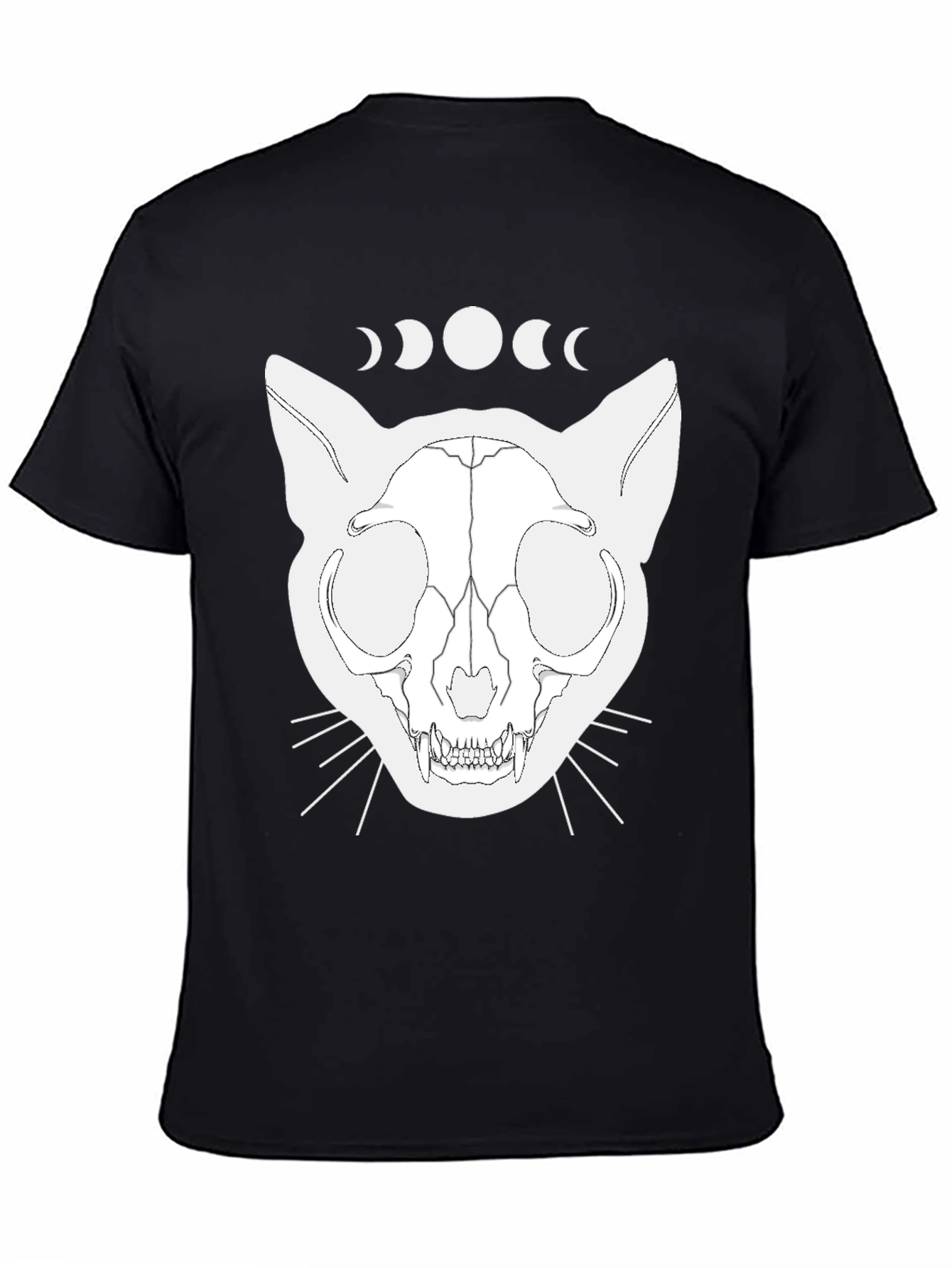 Mystic Cat Skull T-Shirt - Black Graphic Tee