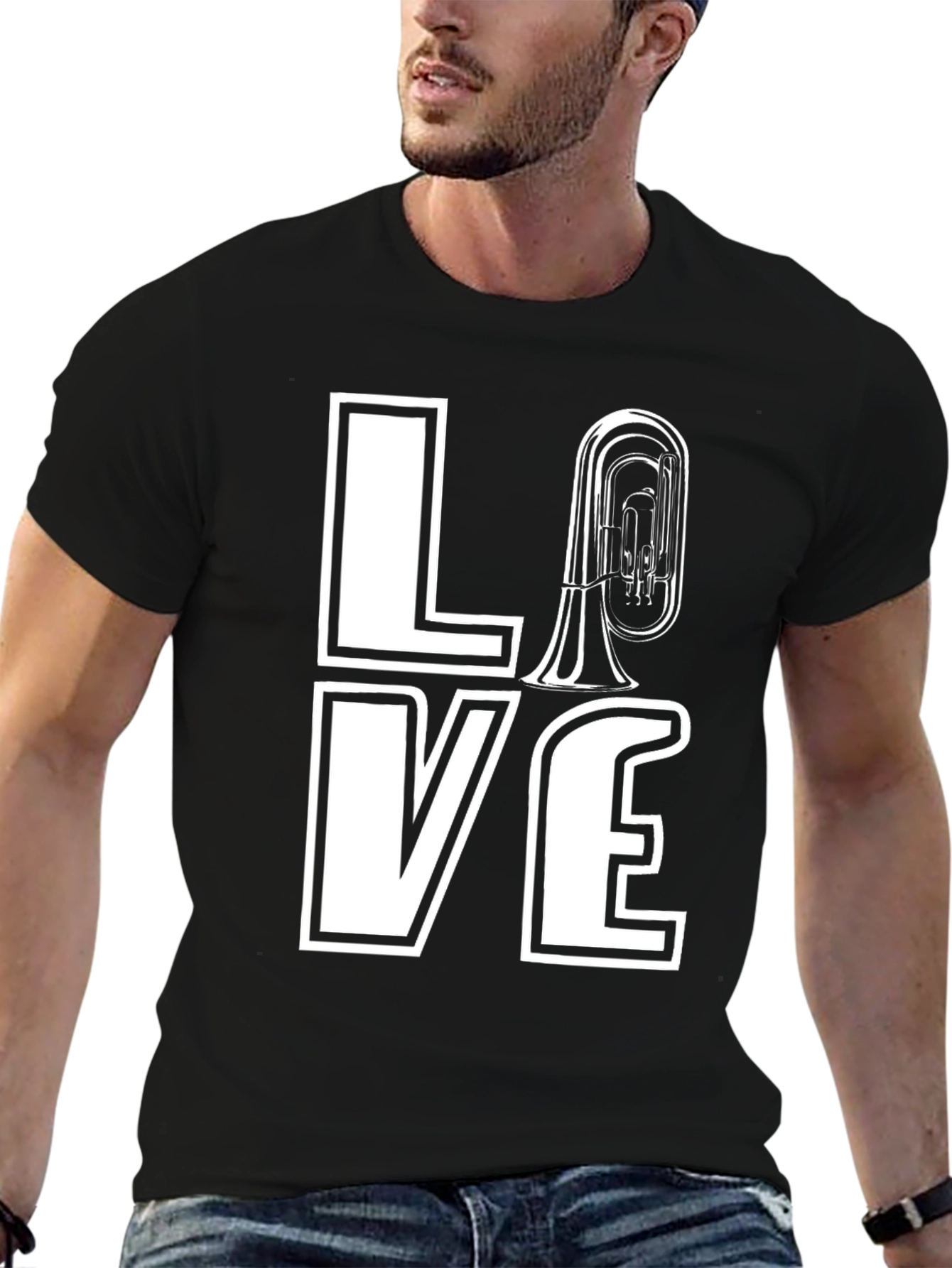LOVE Tuba Graphic T-Shirt - Black