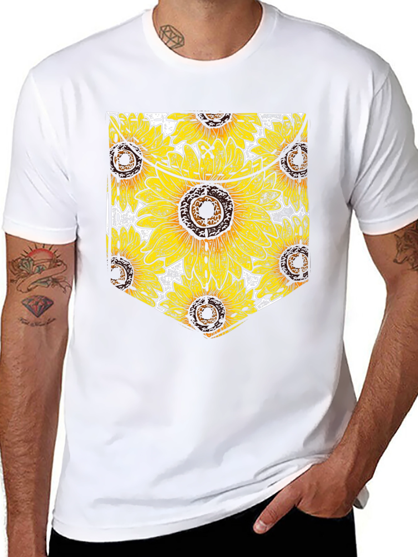 Sunflower Pocket T-Shirt - Mens Black Tee
