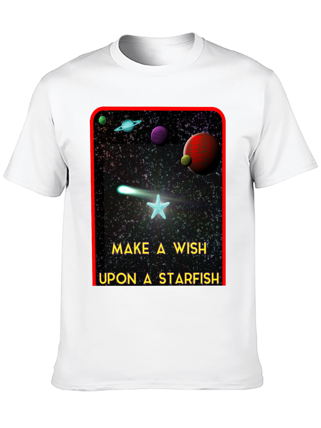 Make A Wish Starfish T-Shirt - Galaxy Design Tee