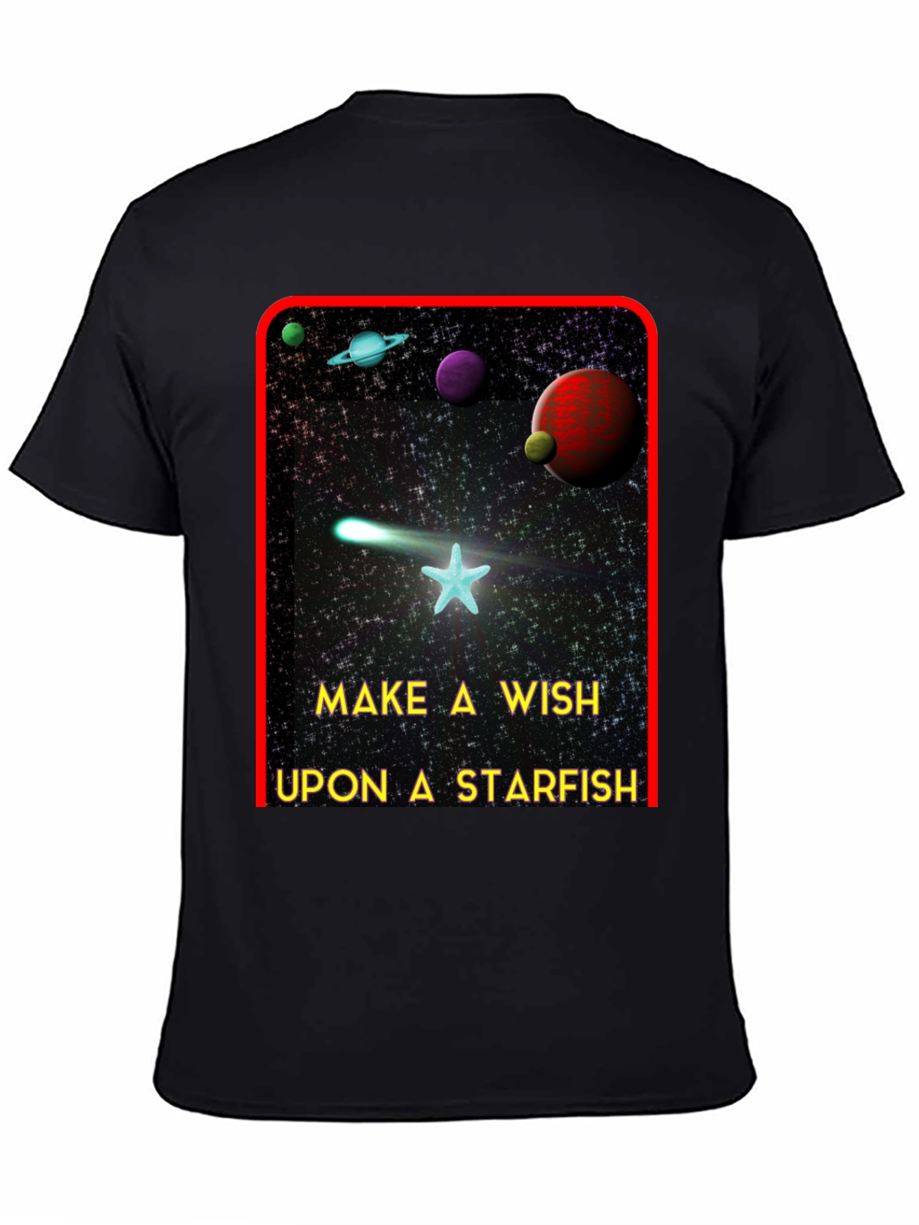 Make A Wish Starfish T-Shirt - Galaxy Design Tee