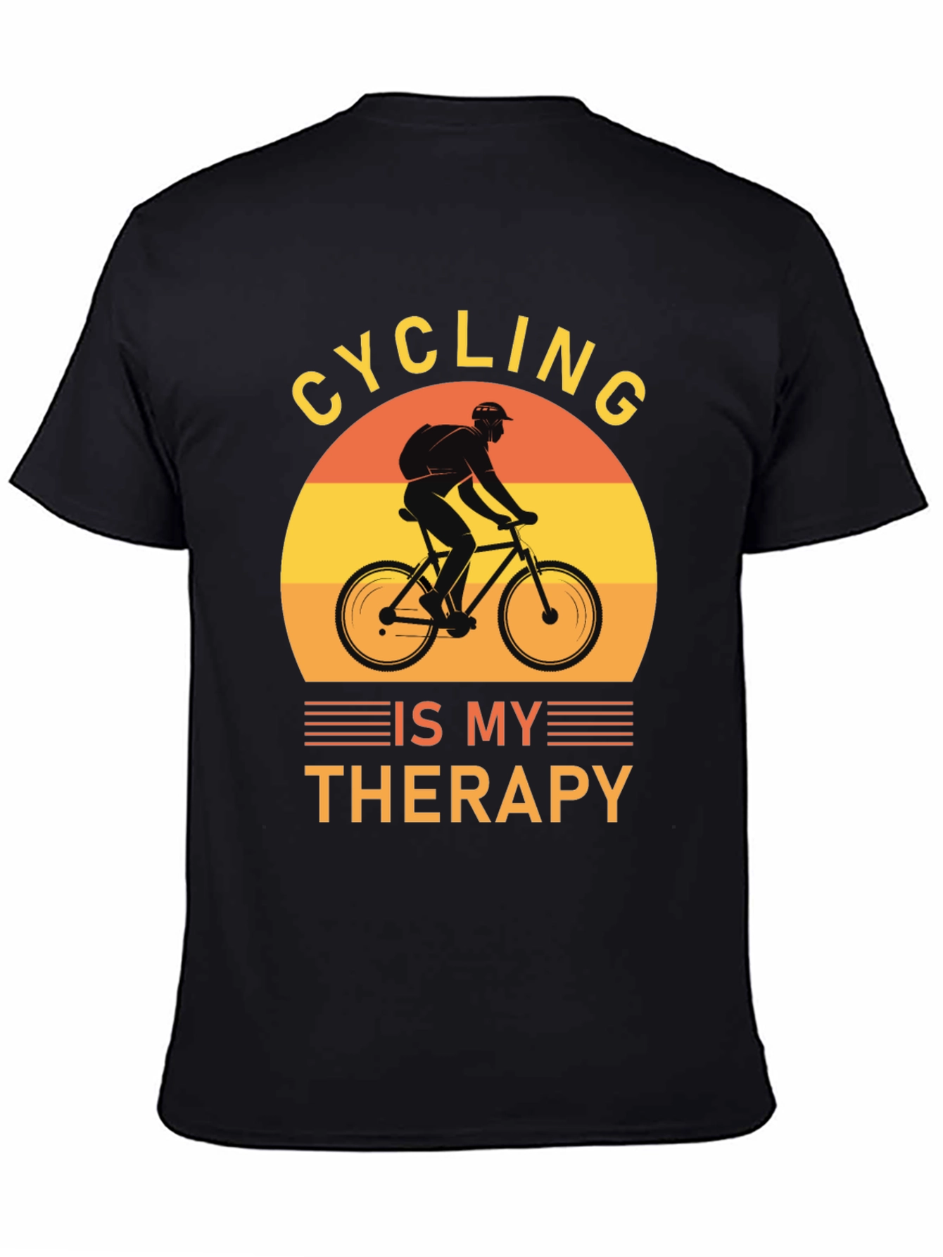 Cycling Is My Therapy T-Shirt - Black Graphic Tee