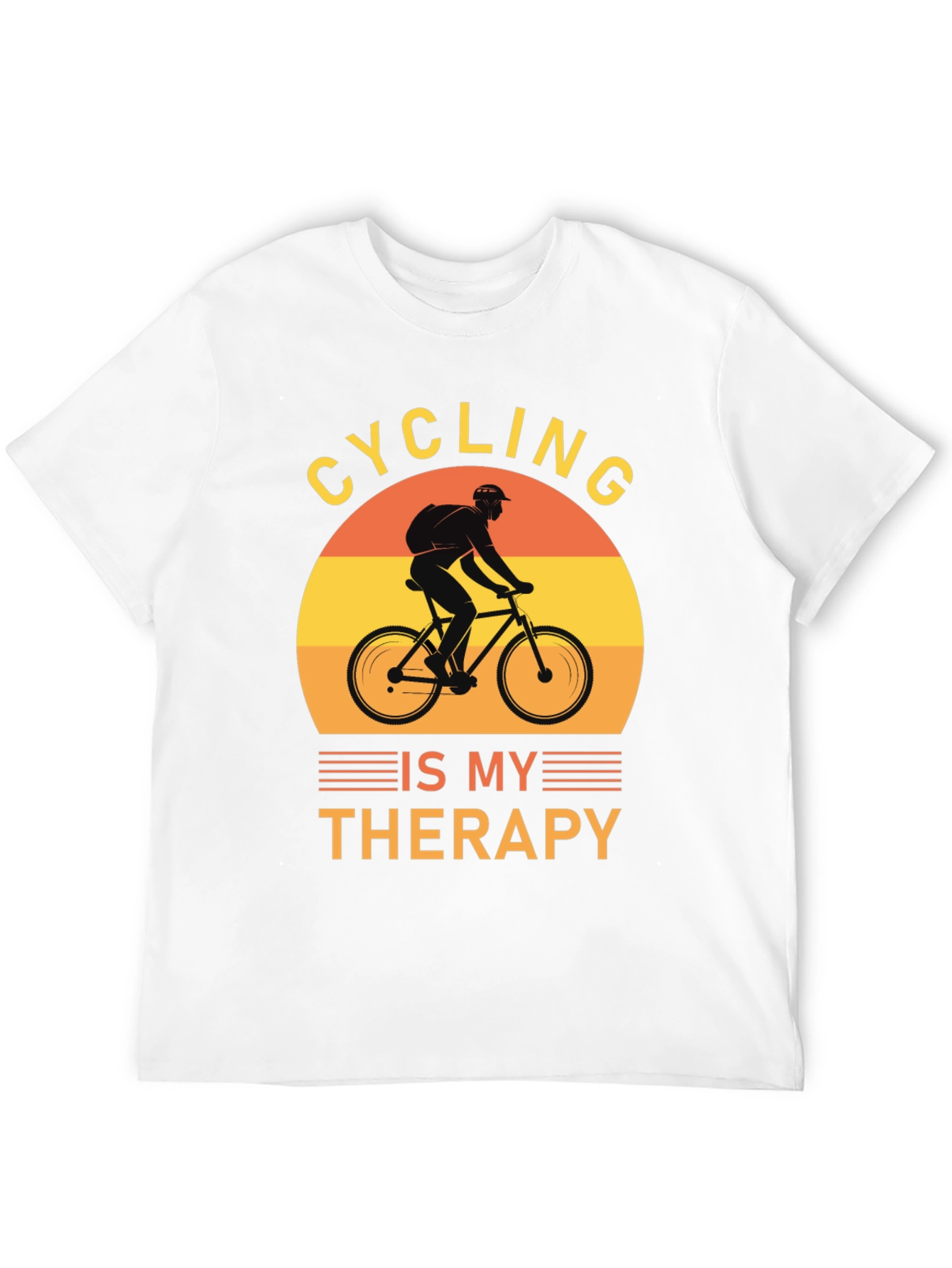 Cycling Is My Therapy T-Shirt - Black Graphic Tee