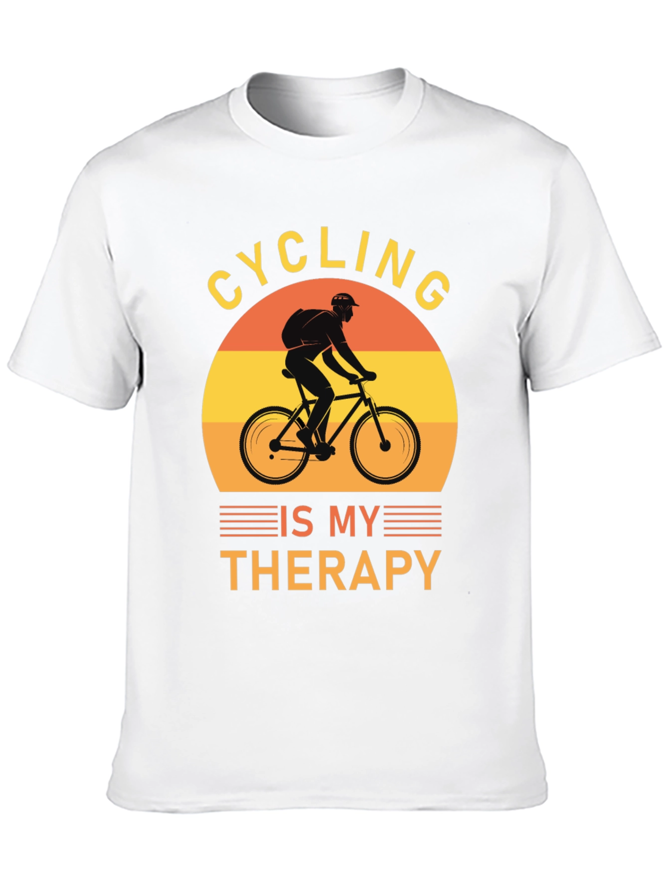 Cycling Is My Therapy T-Shirt - Black Graphic Tee
