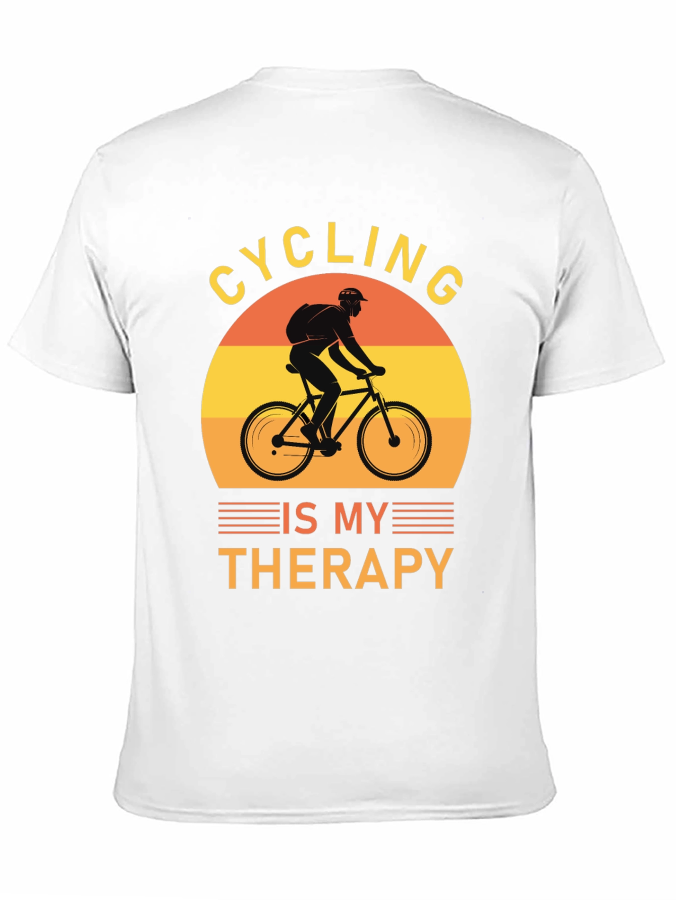 Cycling Is My Therapy T-Shirt - Black Graphic Tee