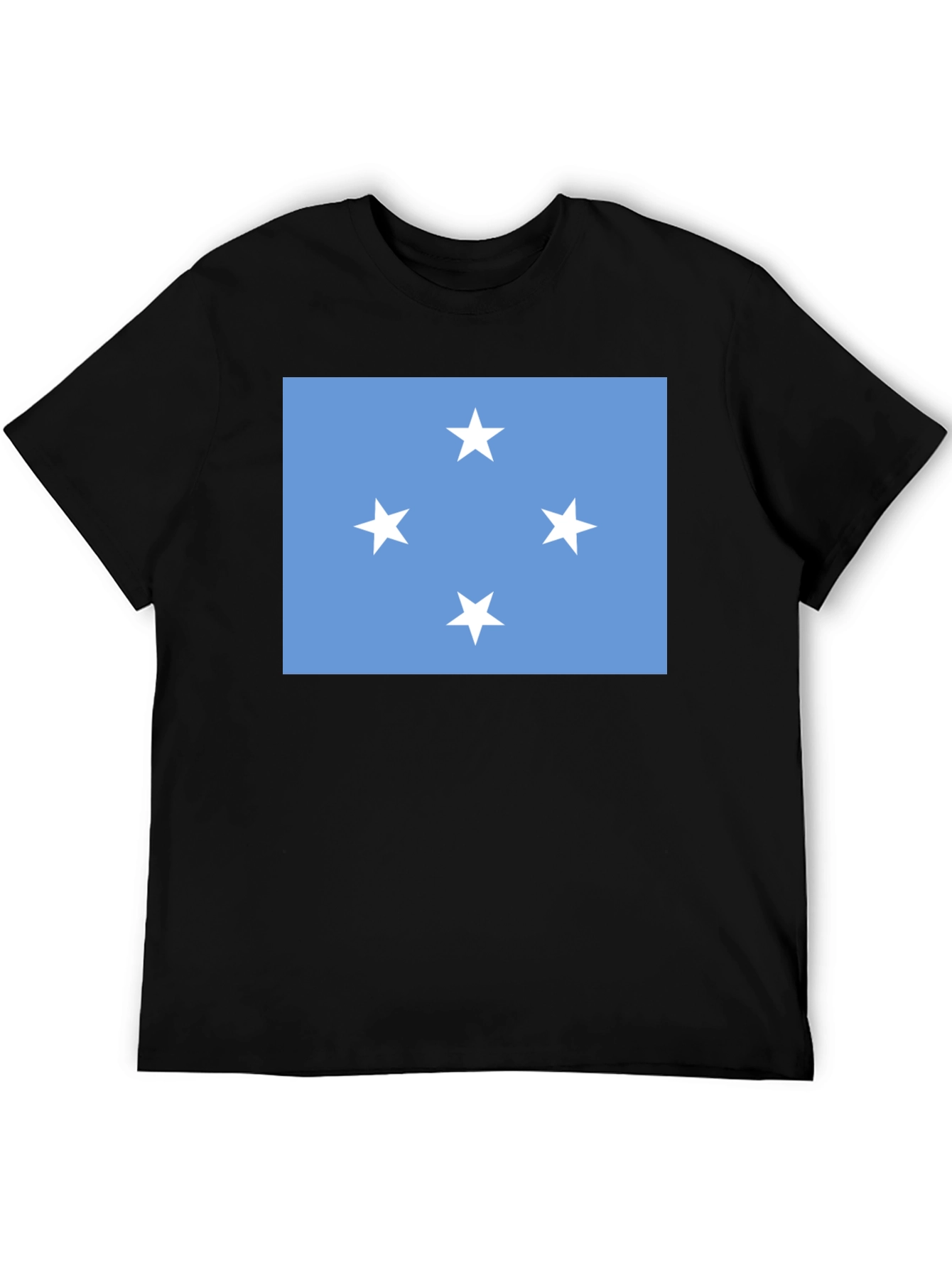 Micronesia Flag Graphic Tee - Black