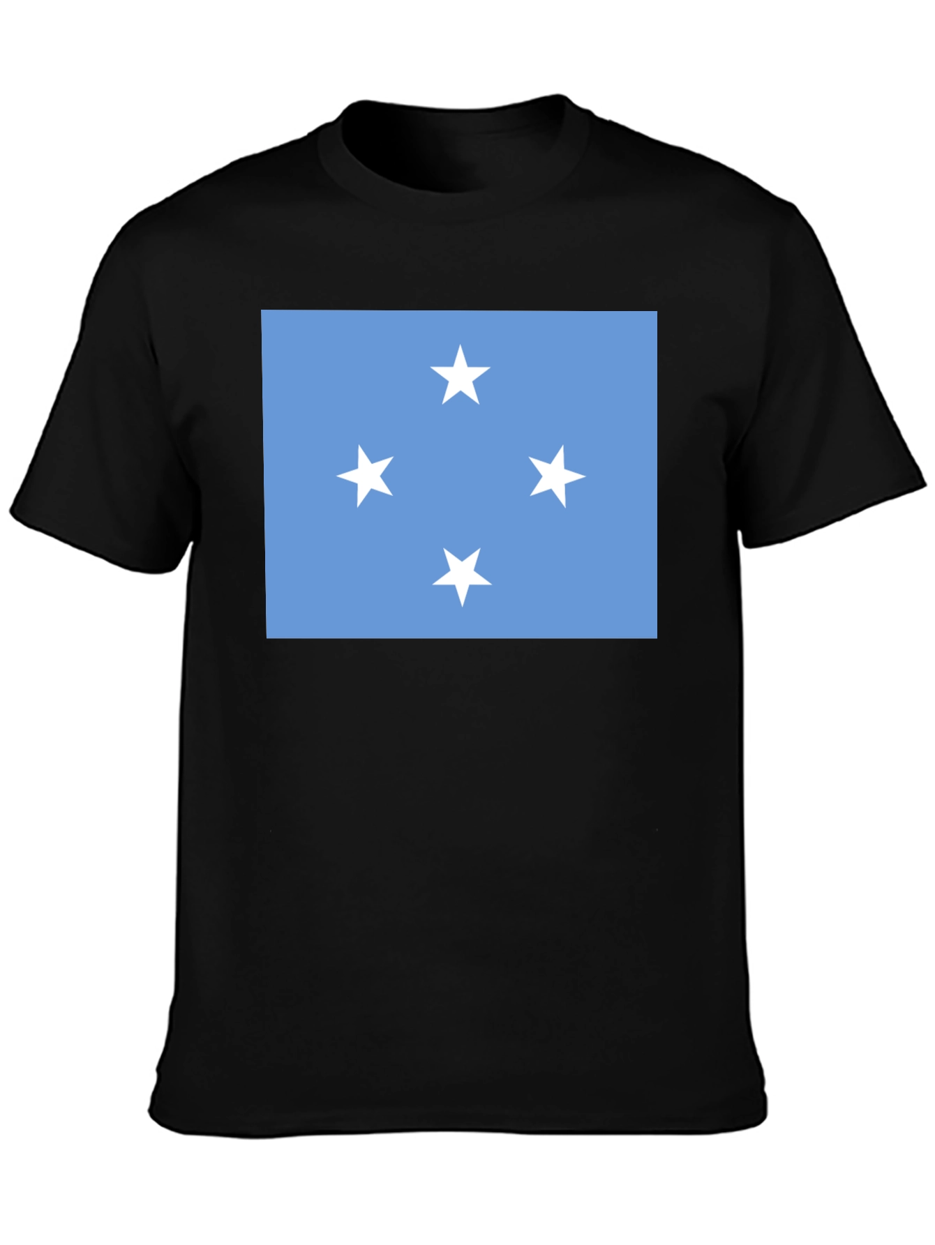 Micronesia Flag Graphic Tee - Black