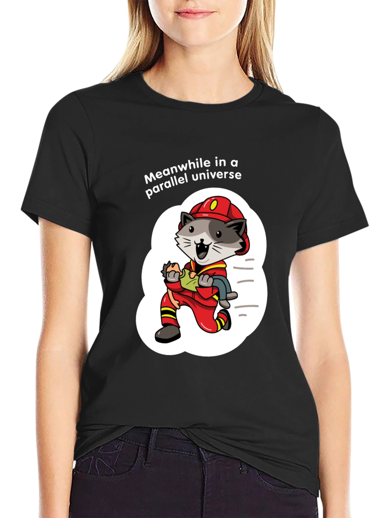 Parallel Universe Firefighter Raccoon T-Shirt