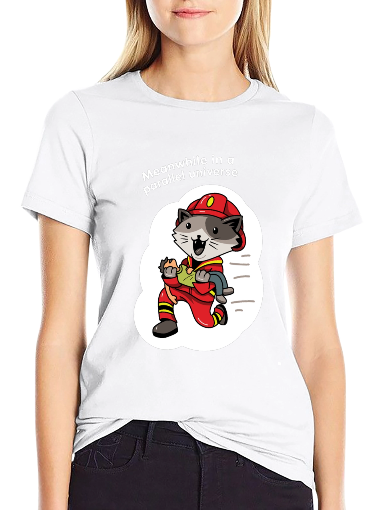 Parallel Universe Firefighter Raccoon T-Shirt