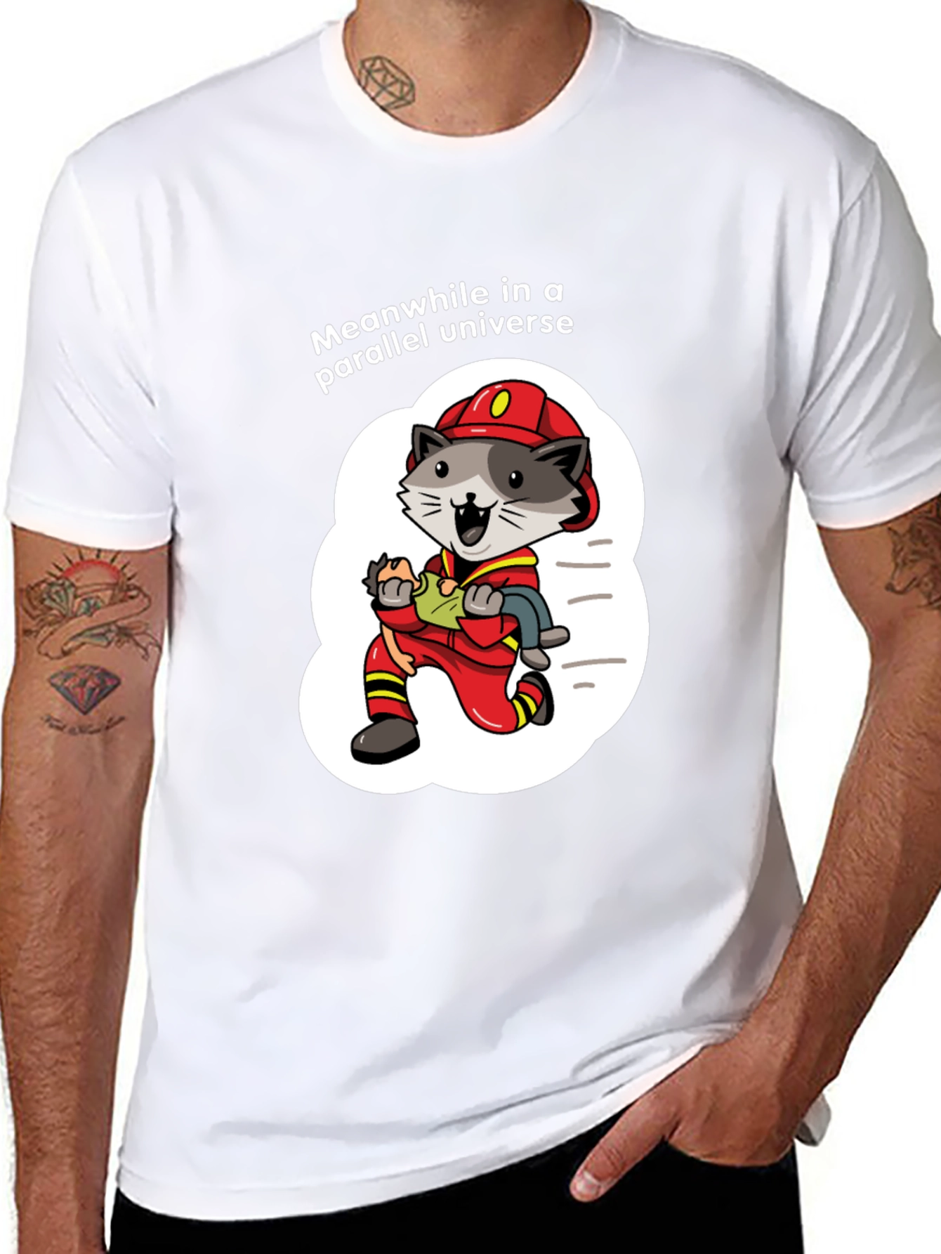 Parallel Universe Firefighter Raccoon T-Shirt