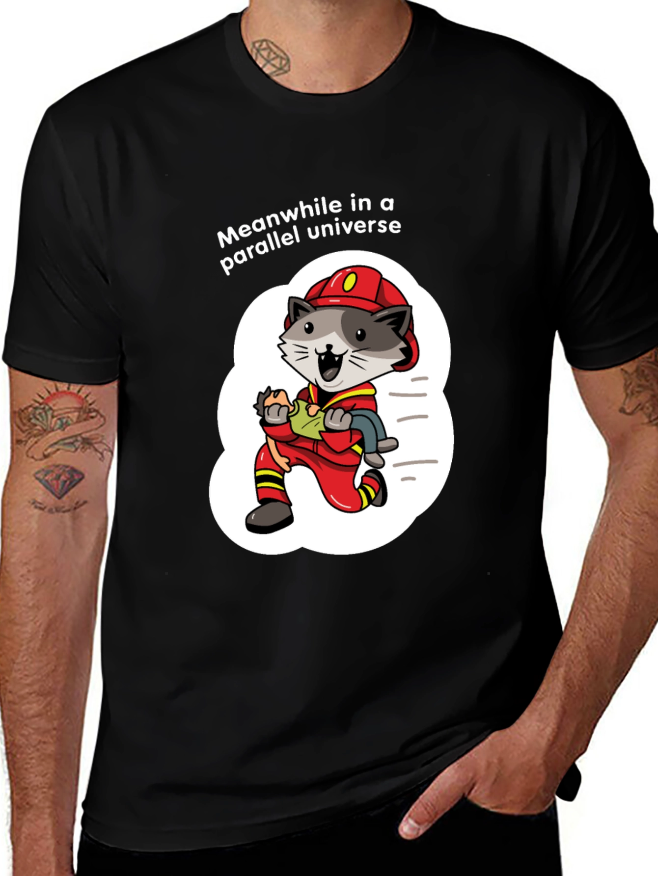 Parallel Universe Firefighter Raccoon T-Shirt