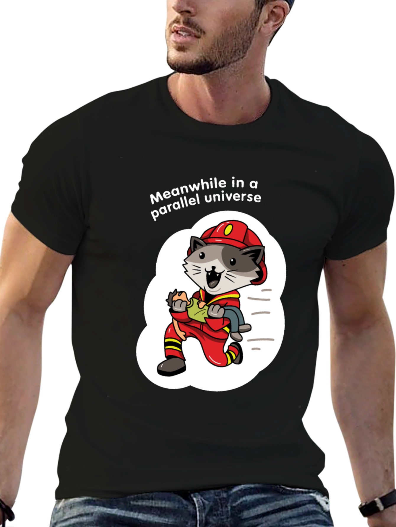 Parallel Universe Firefighter Raccoon T-Shirt