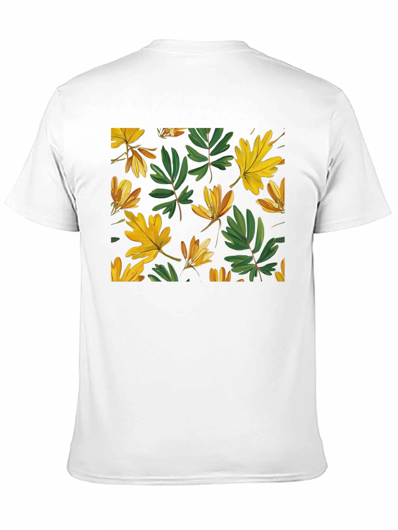 Leaf Pattern Black T-Shirt
