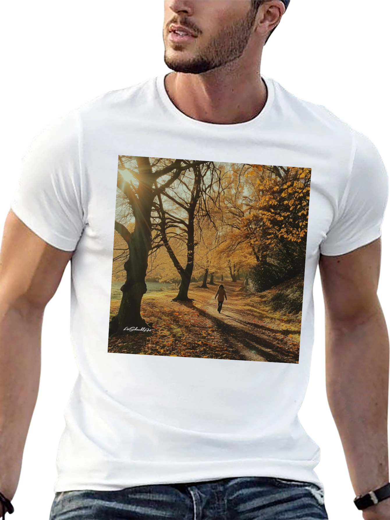 Autumn Path T-Shirt - Nature Scene Tee
