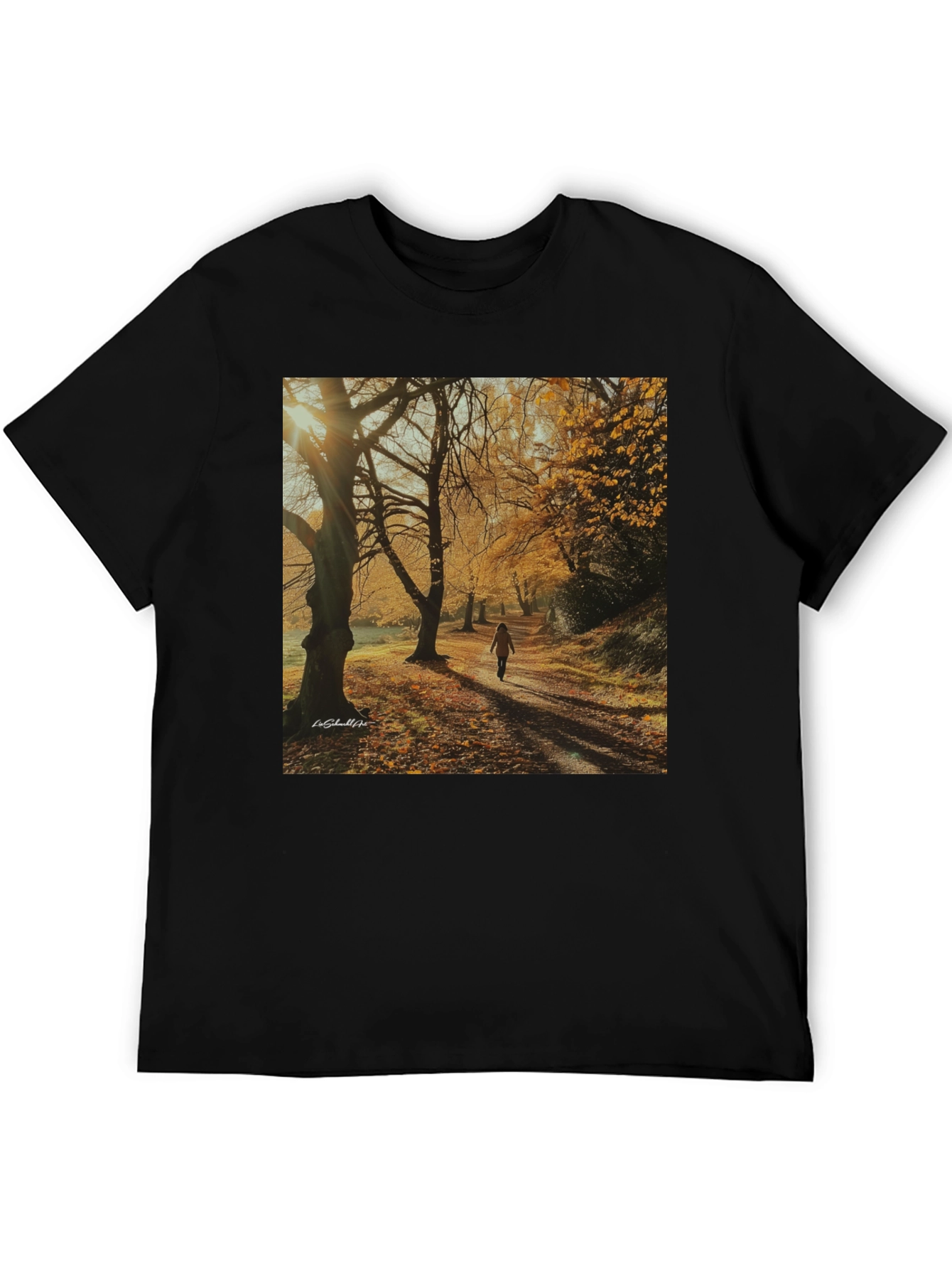 Autumn Path T-Shirt - Nature Scene Tee
