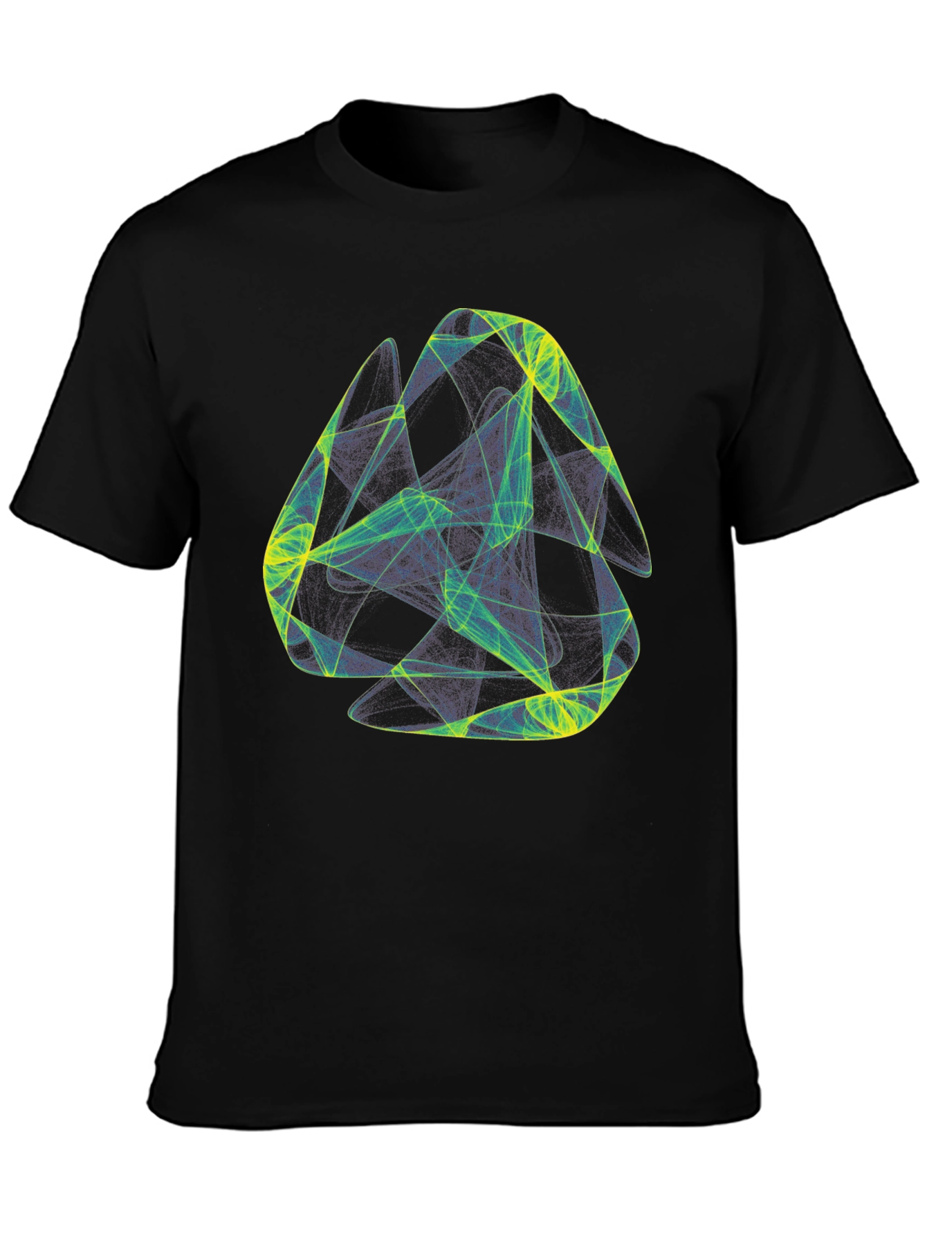 Abstract Geometric Graphic Print Black T-Shirt
