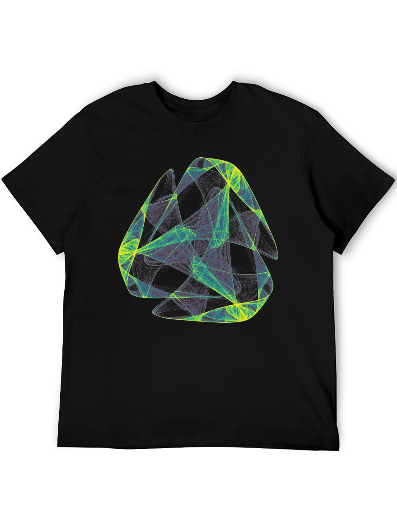 Abstract Geometric Graphic Print Black T-Shirt