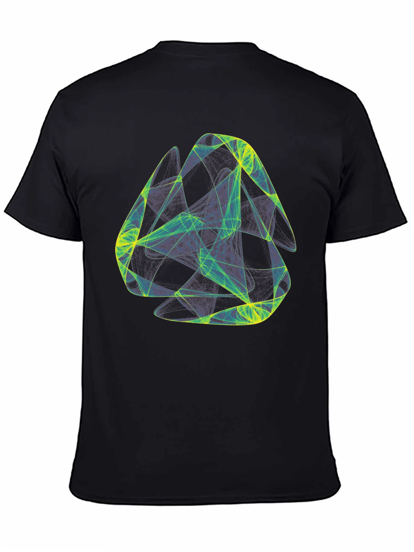 Abstract Geometric Graphic Print Black T-Shirt