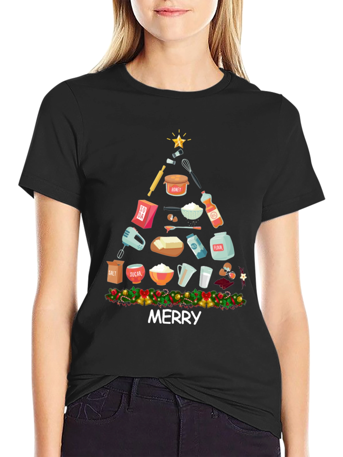 Baking Christmas Tree T-Shirt Merry Holiday