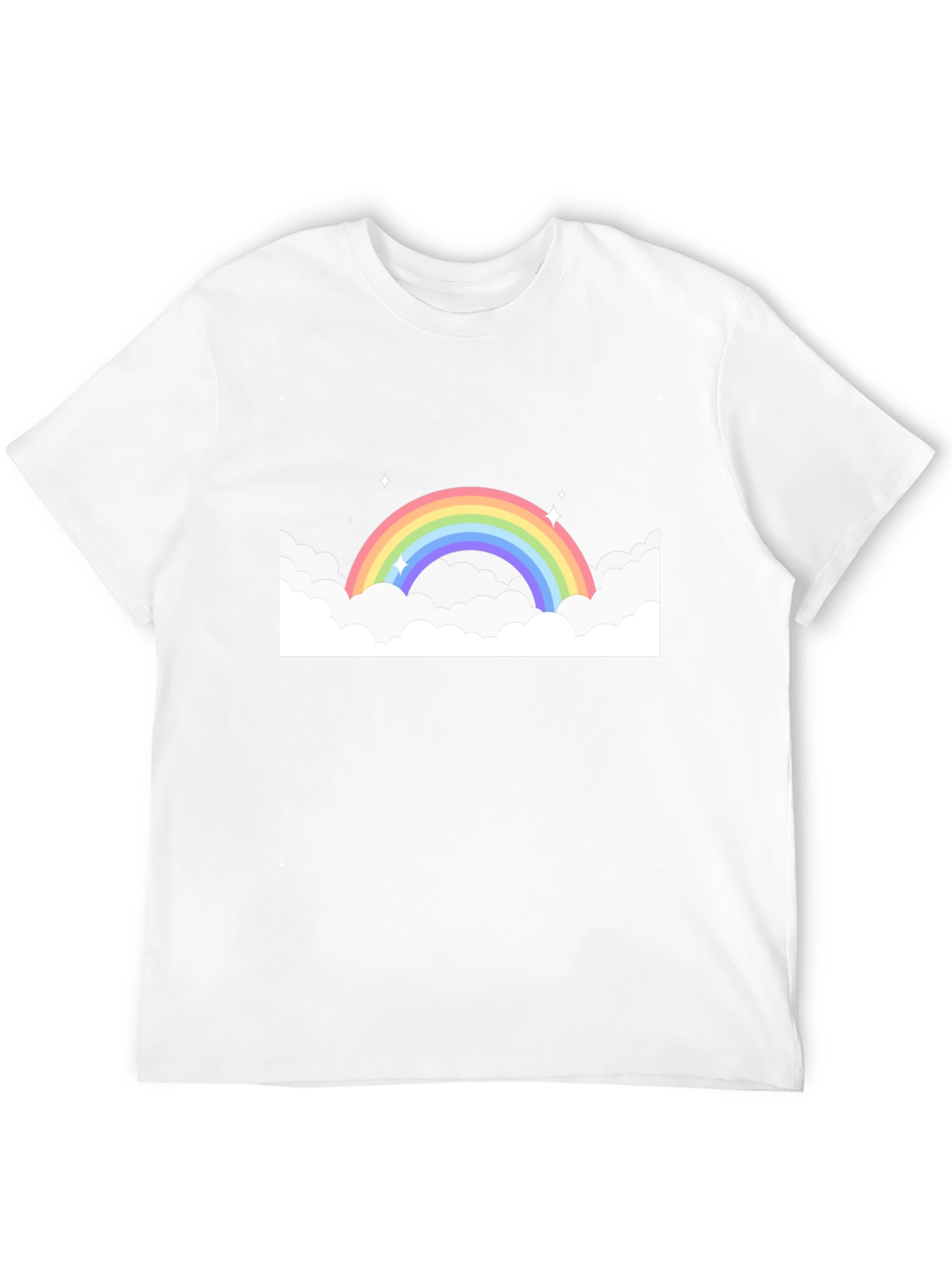 Rainbow Cloud Graphic Black Tee