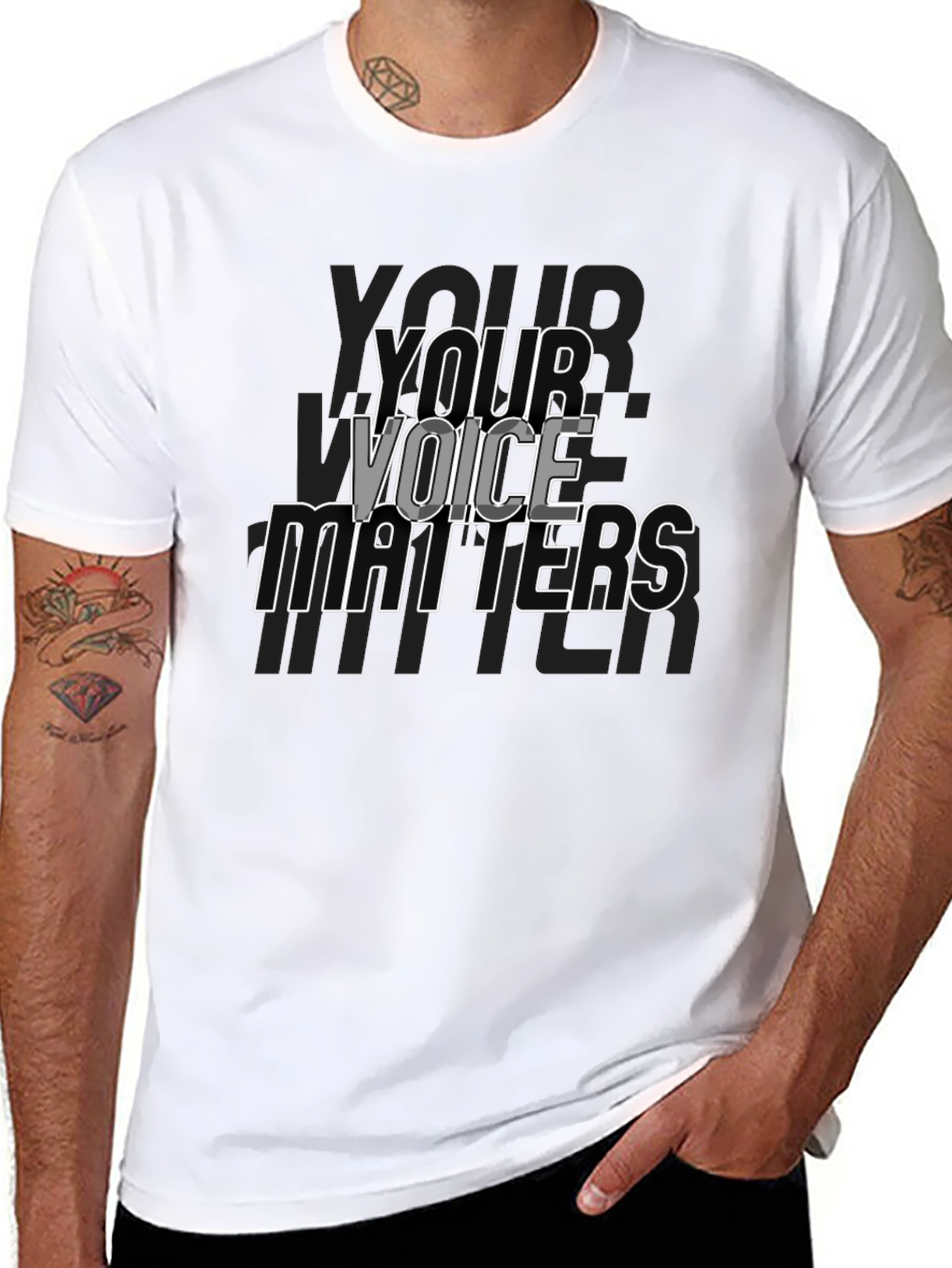 Your Voice Matters Graphic Tee - Black