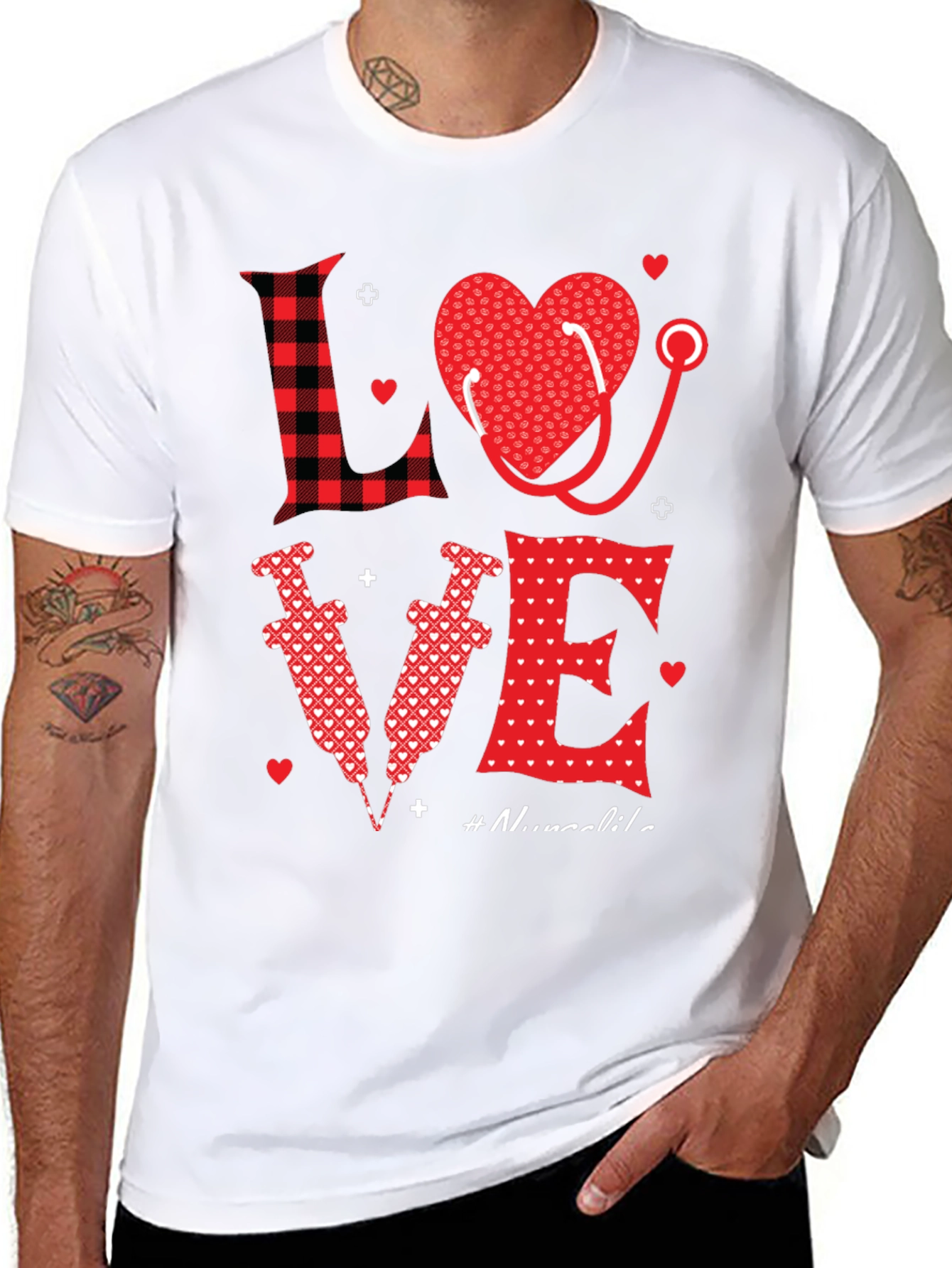 Nurse Love Graphic Tee - Valentines Day Gift