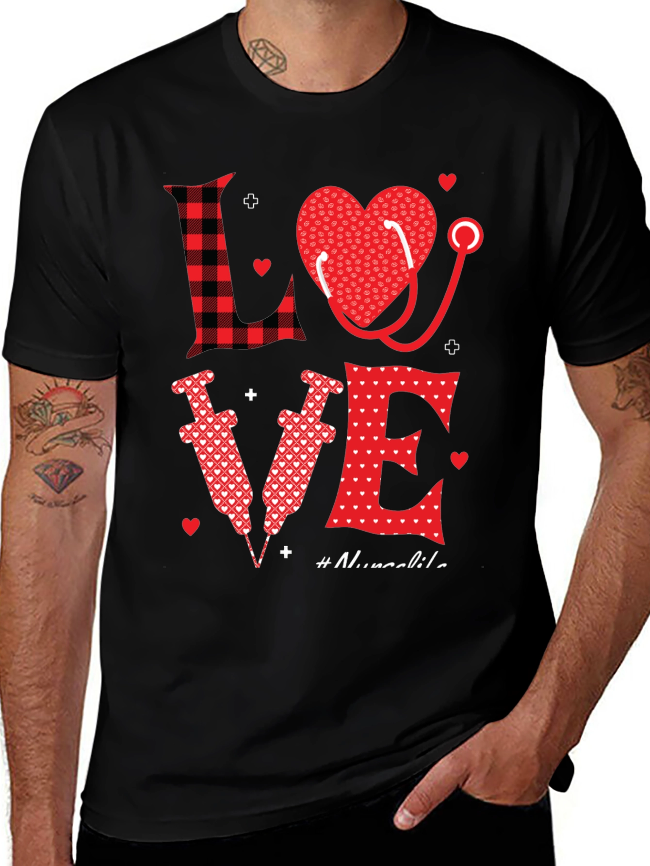 Nurse Love Graphic Tee - Valentines Day Gift
