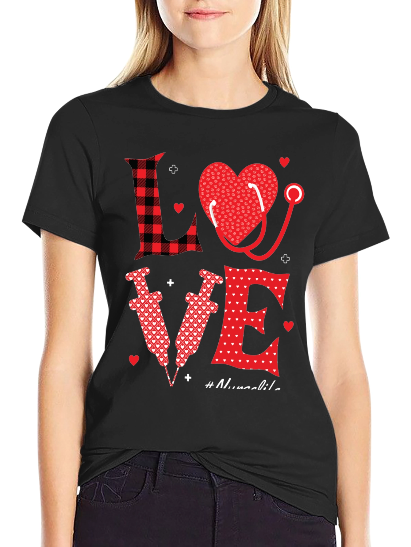 Nurse Love Graphic Tee - Valentines Day Gift