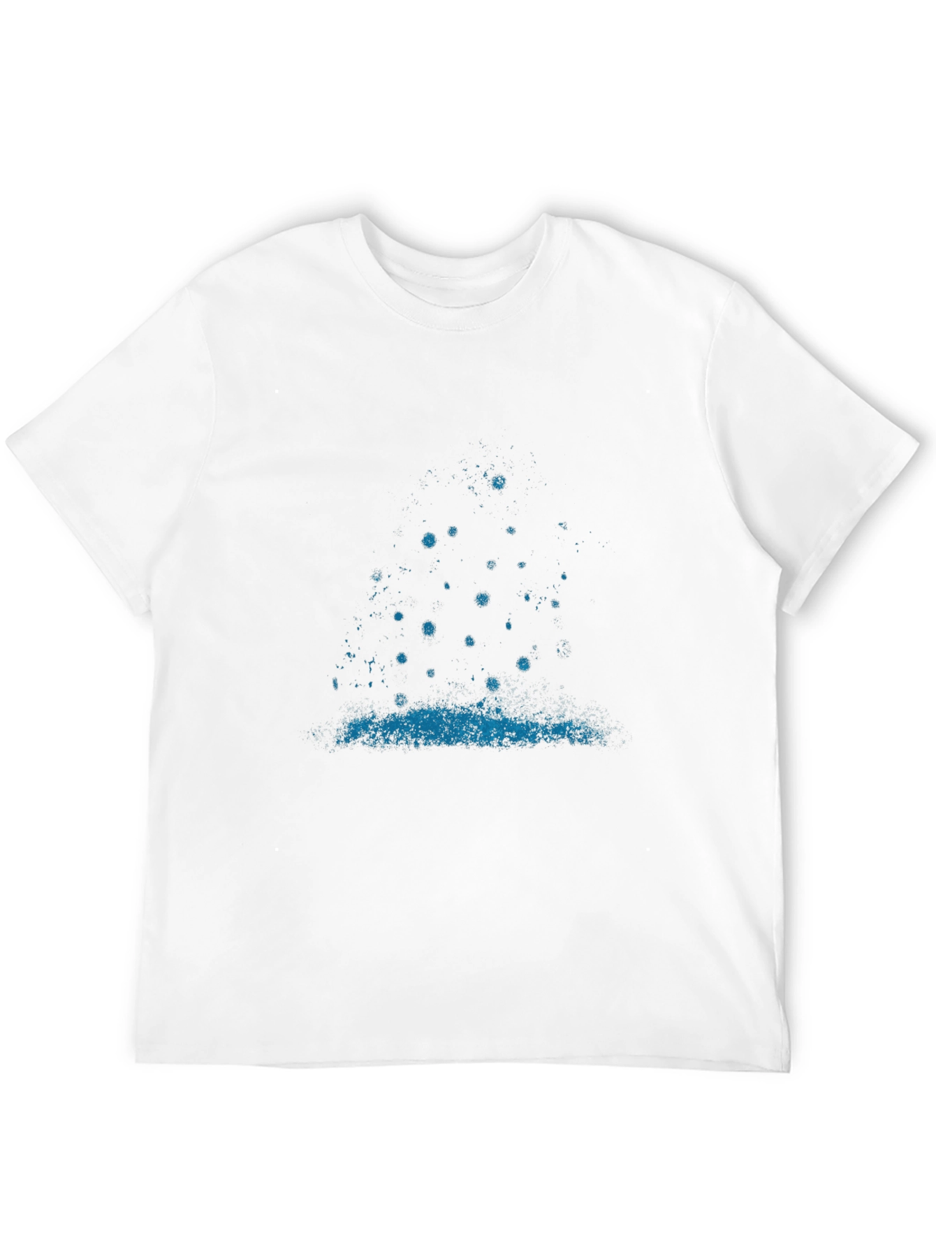 Mens Graphic Tee - Blue Splatter Design - Black