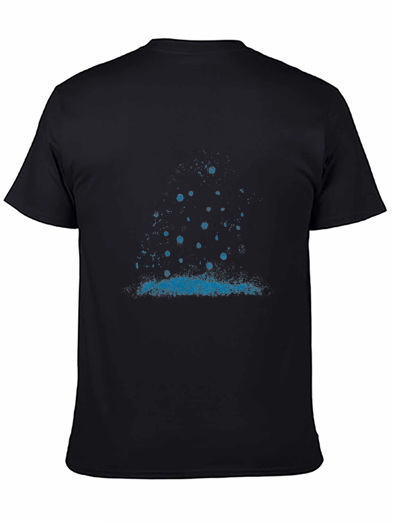 Mens Graphic Tee - Blue Splatter Design - Black