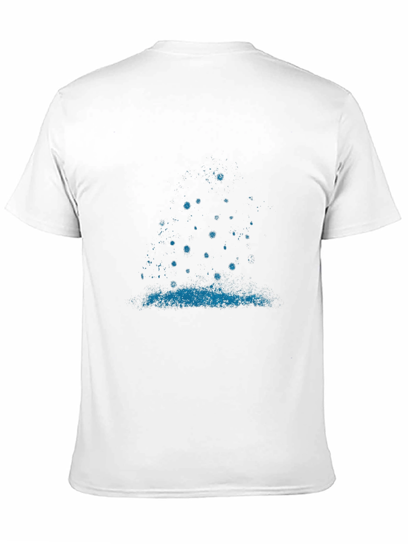 Mens Graphic Tee - Blue Splatter Design - Black