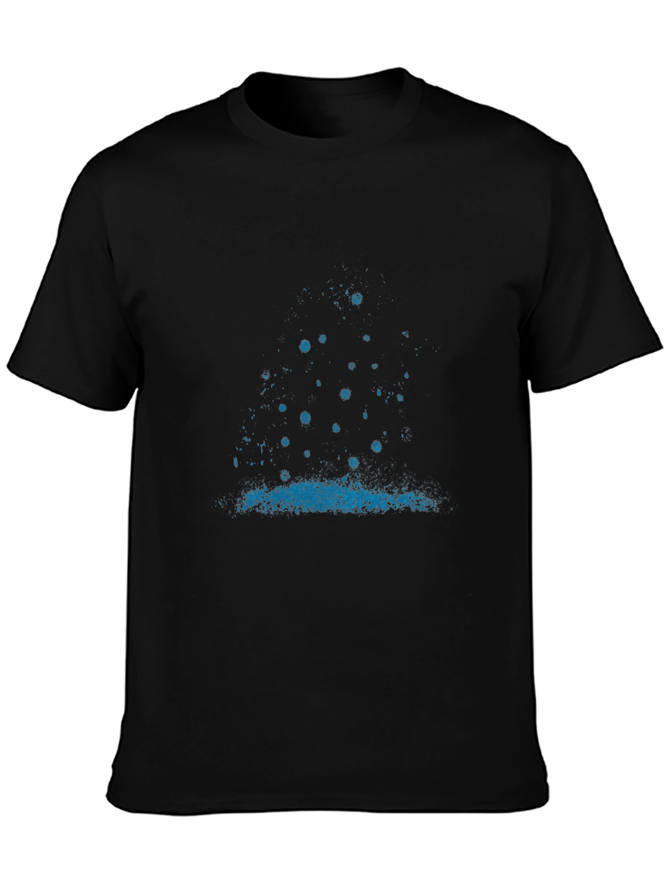 Mens Graphic Tee - Blue Splatter Design - Black