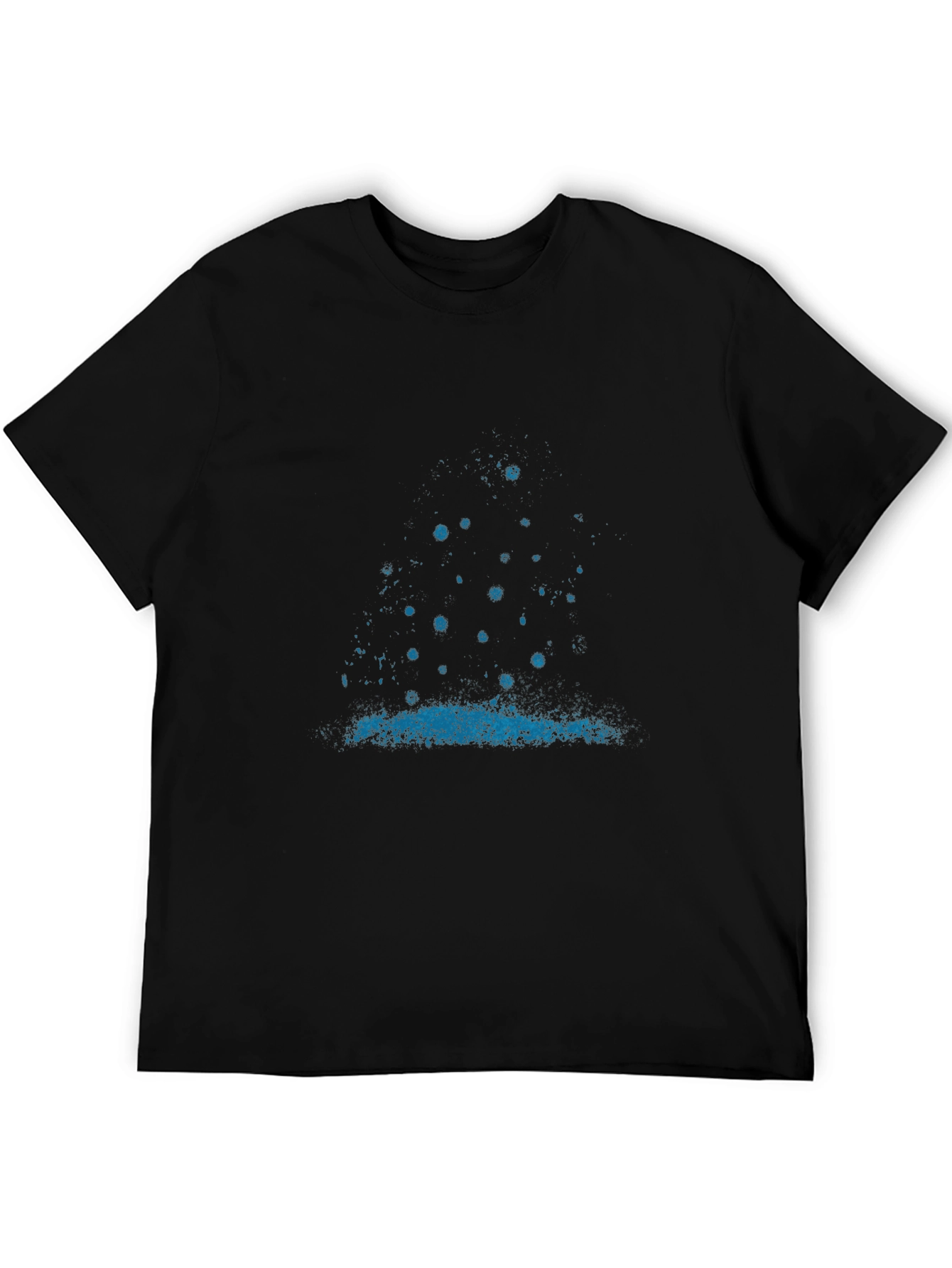 Mens Graphic Tee - Blue Splatter Design - Black