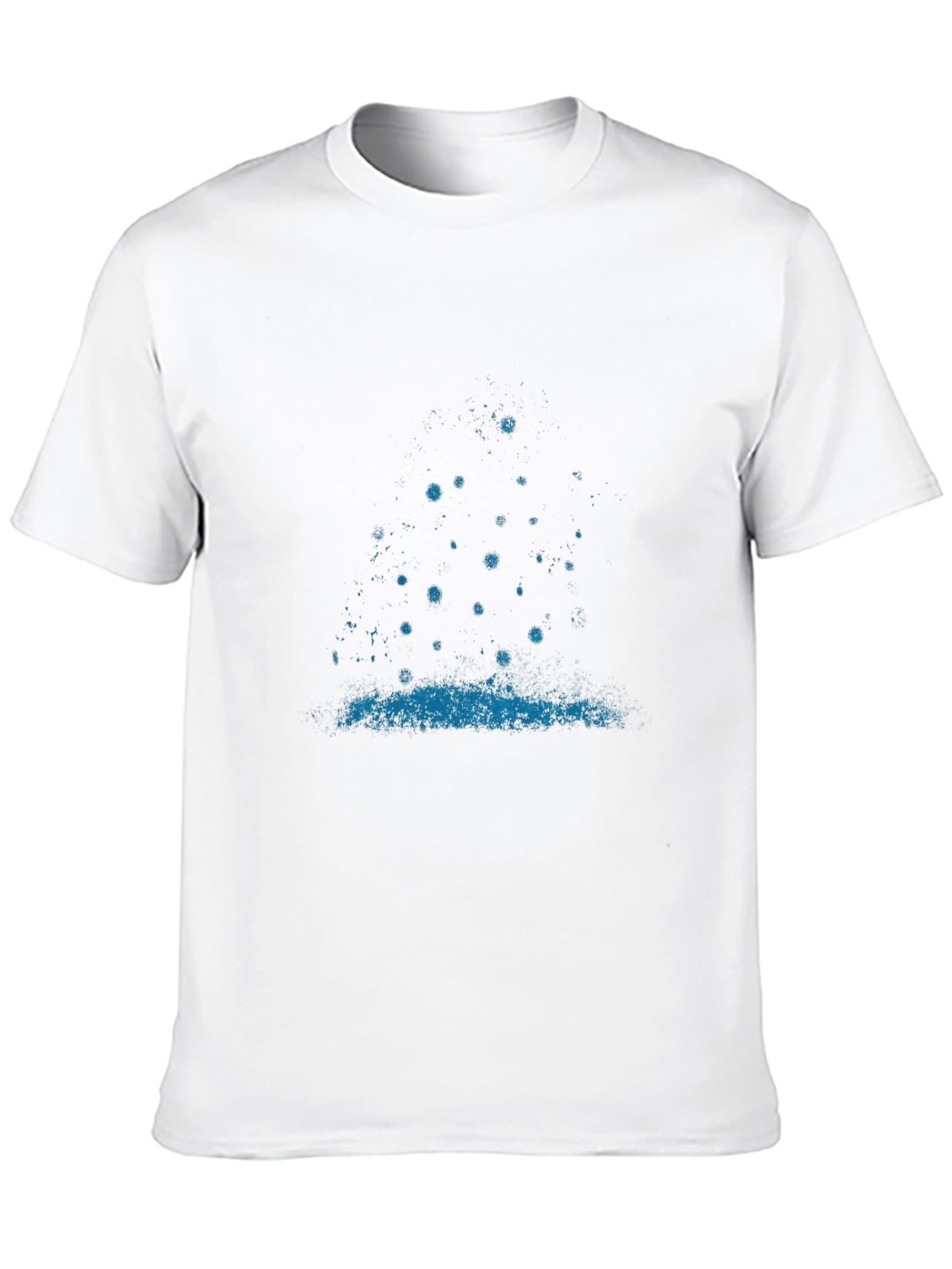 Mens Graphic Tee - Blue Splatter Design - Black