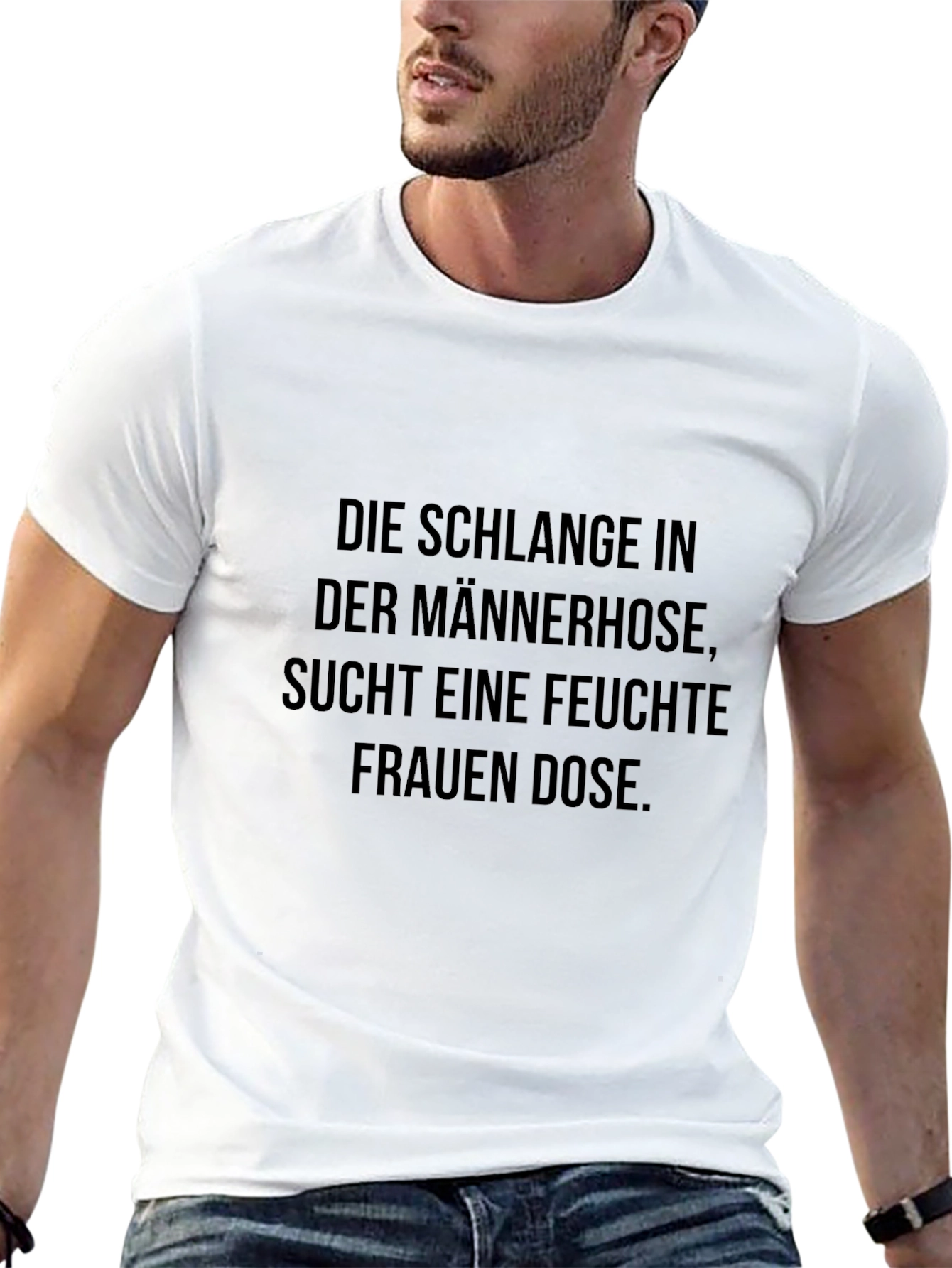 Mens Black T-Shirt with German Text