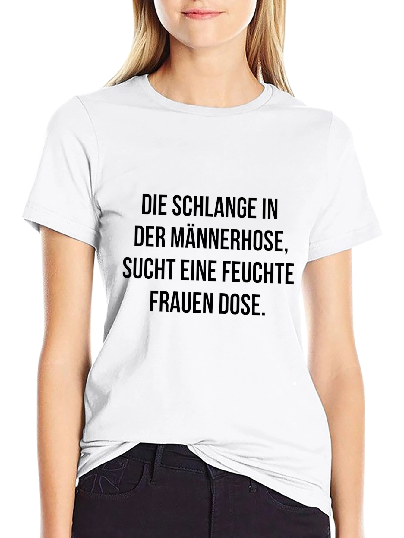 Mens Black T-Shirt with German Text