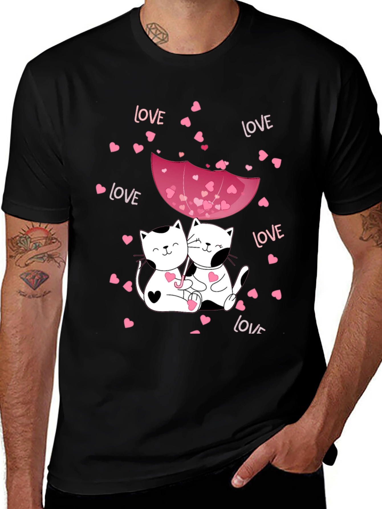 Cats in Love Graphic Tee - Valentines Day Shirt