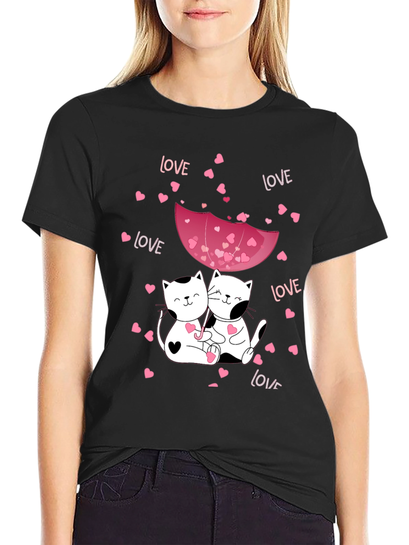 Cats in Love Graphic Tee - Valentines Day Shirt