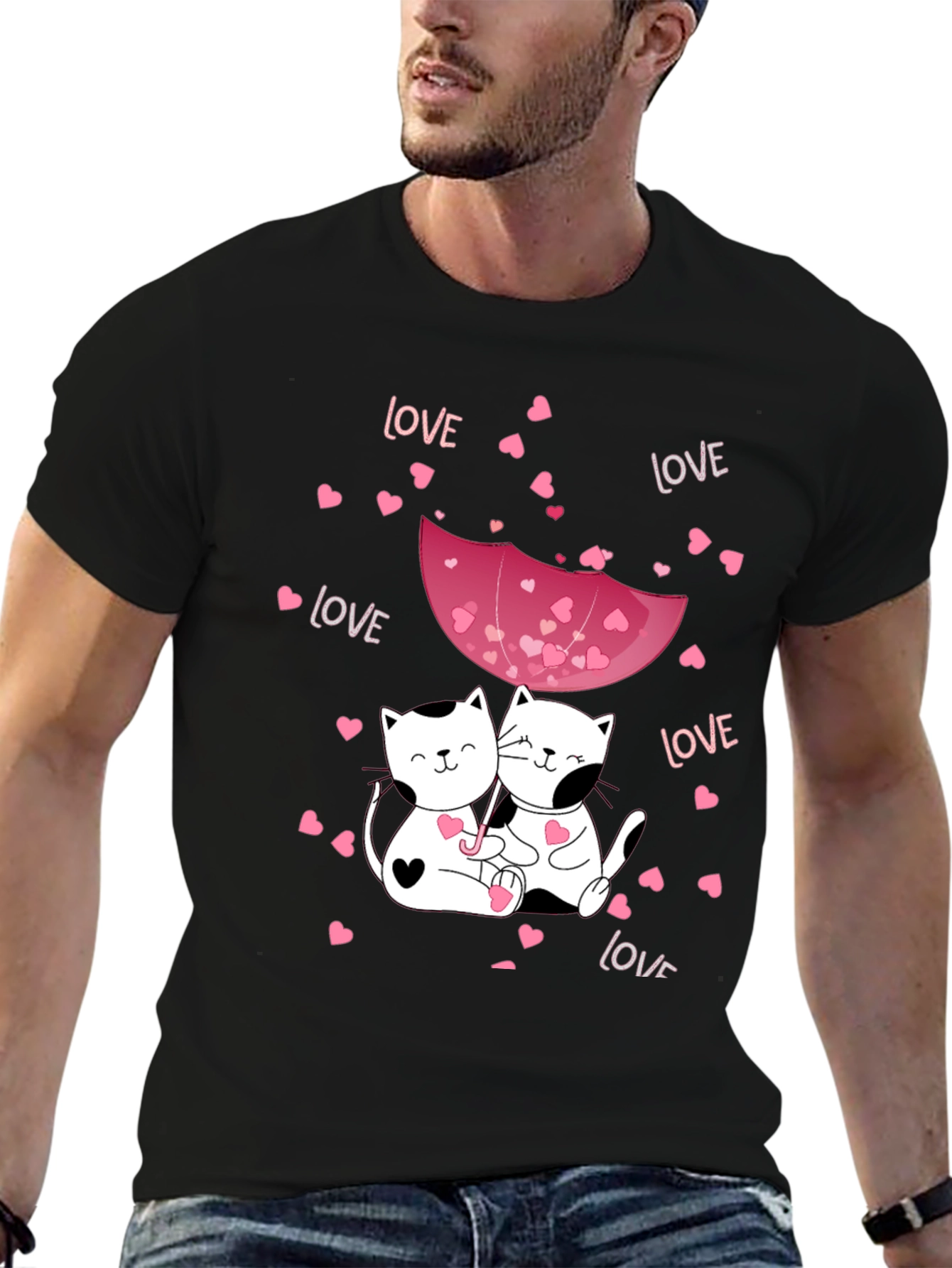 Cats in Love Graphic Tee - Valentines Day Shirt