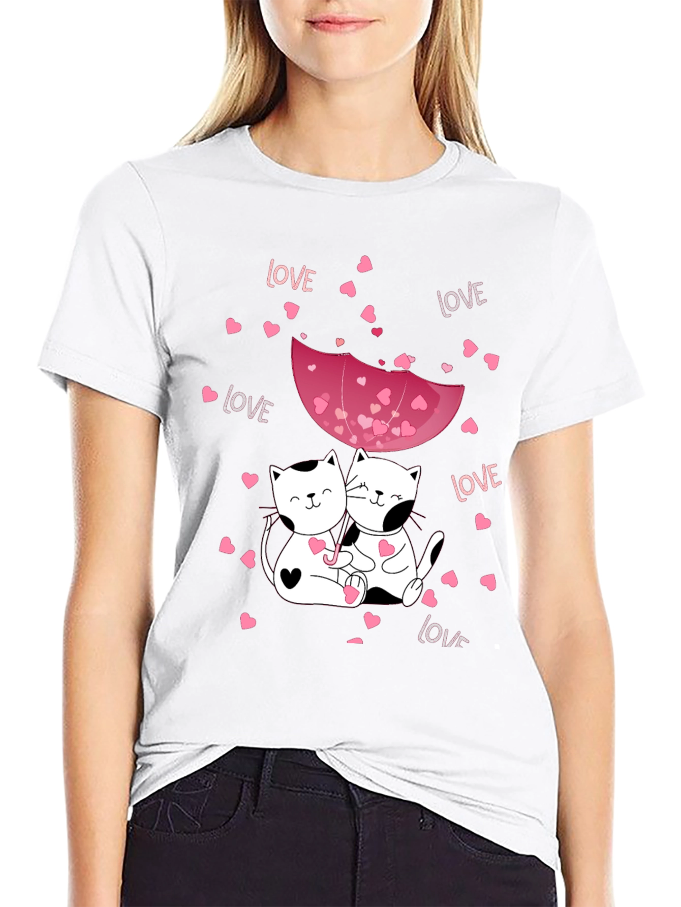 Cats in Love Graphic Tee - Valentines Day Shirt