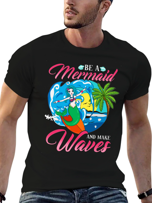 Mermaid Waves Graphic T-Shirt