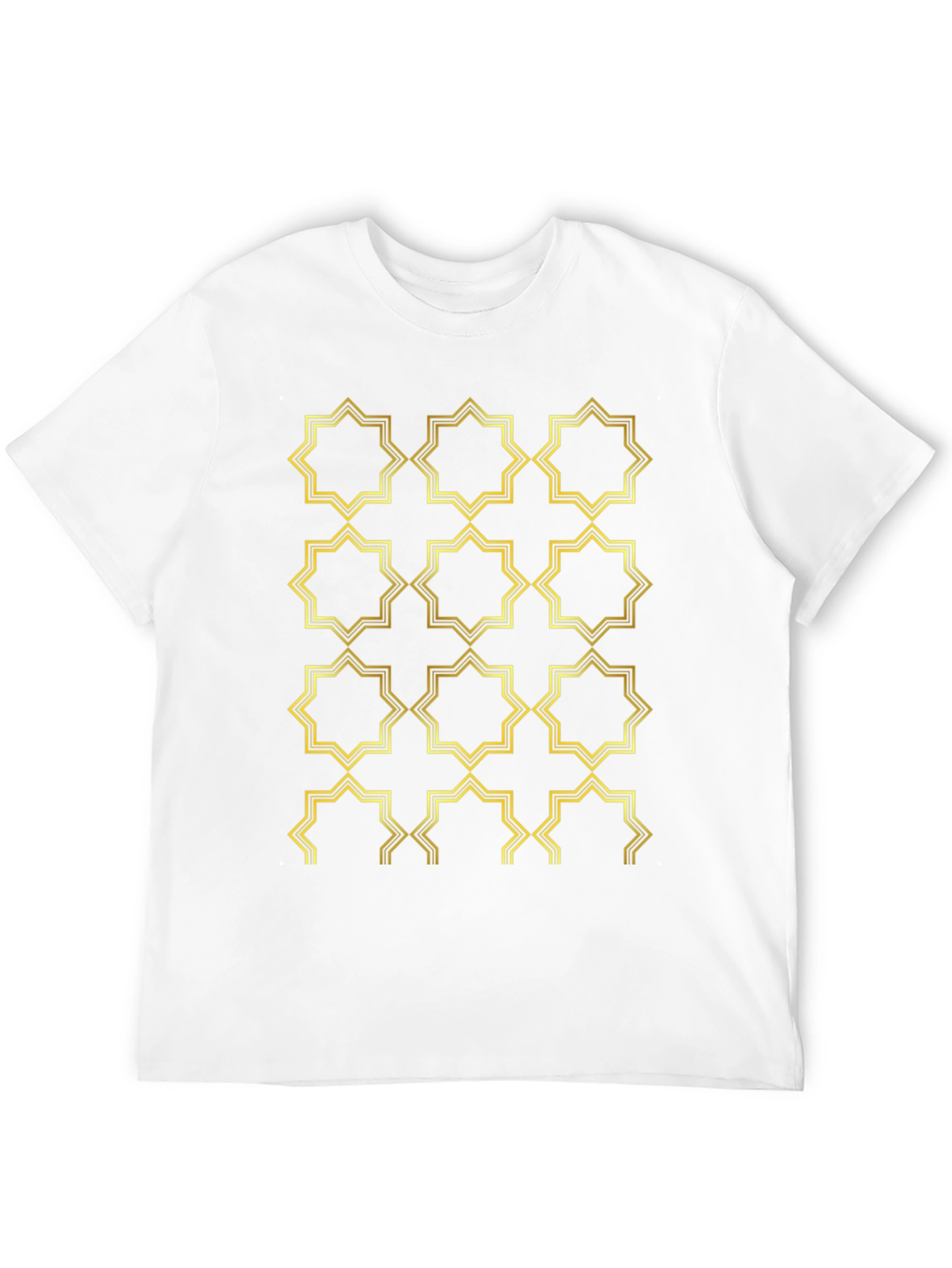 Geometric Gold Pattern Black T-Shirt