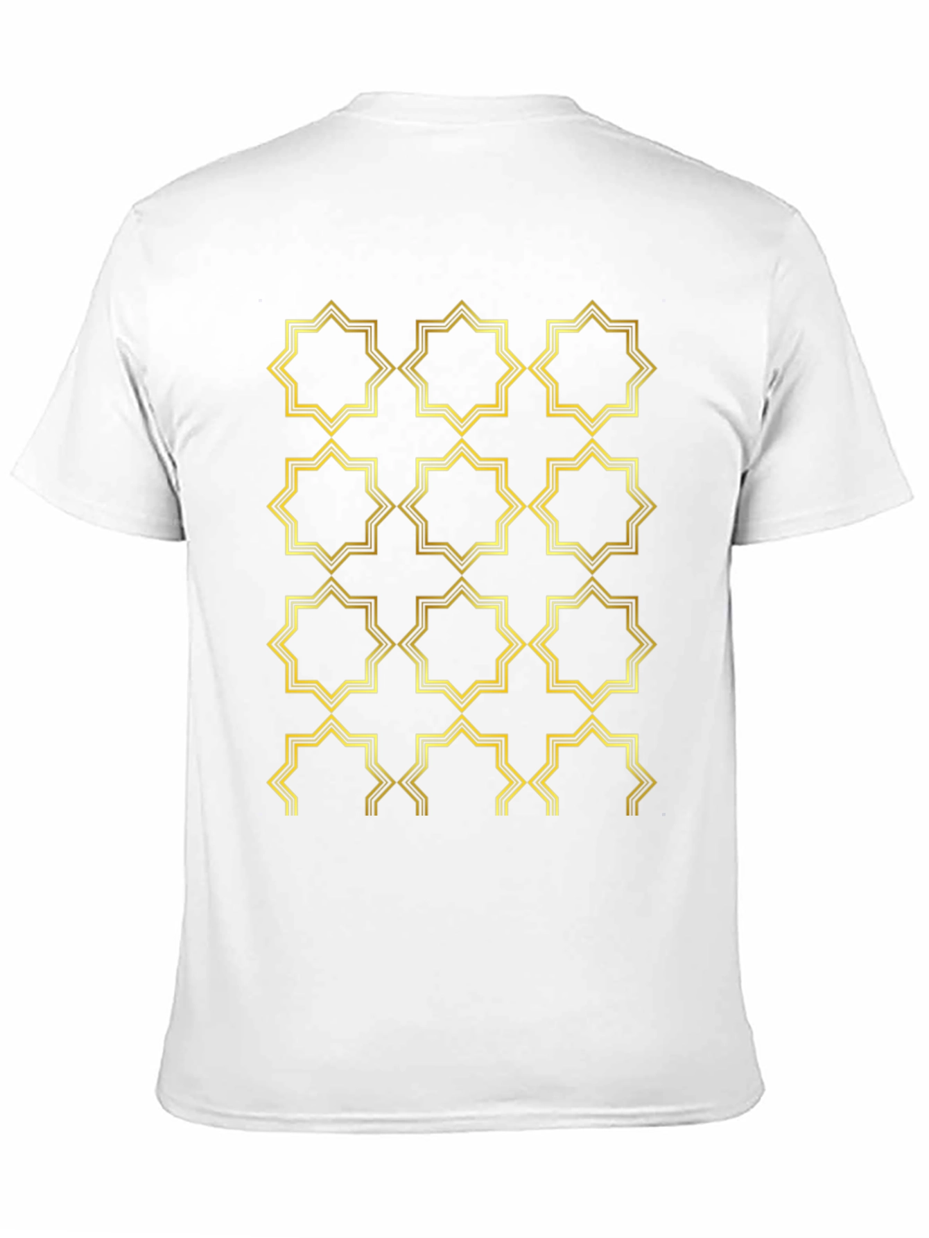 Geometric Gold Pattern Black T-Shirt