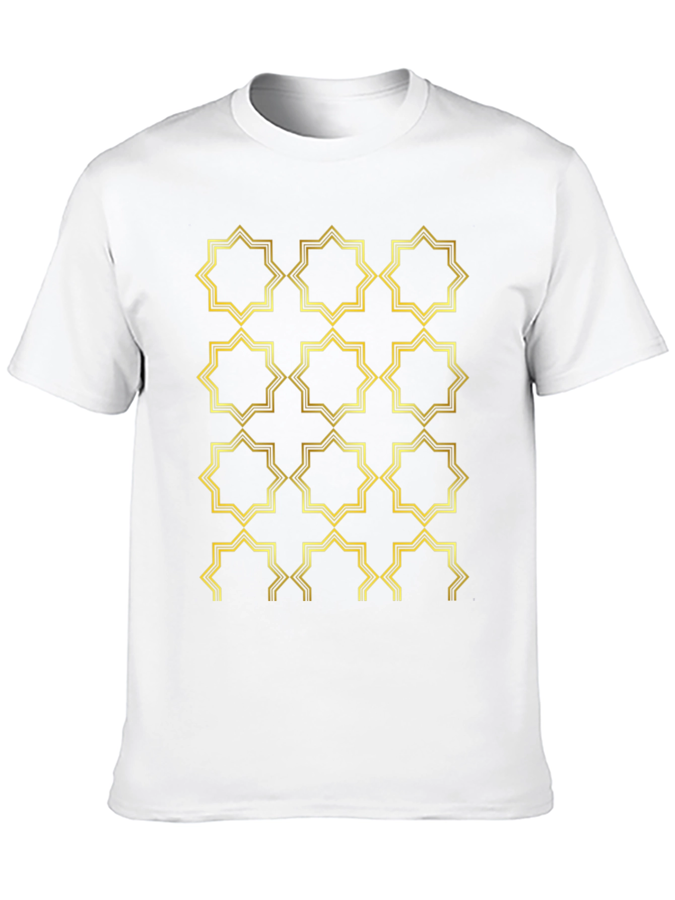 Geometric Gold Pattern Black T-Shirt