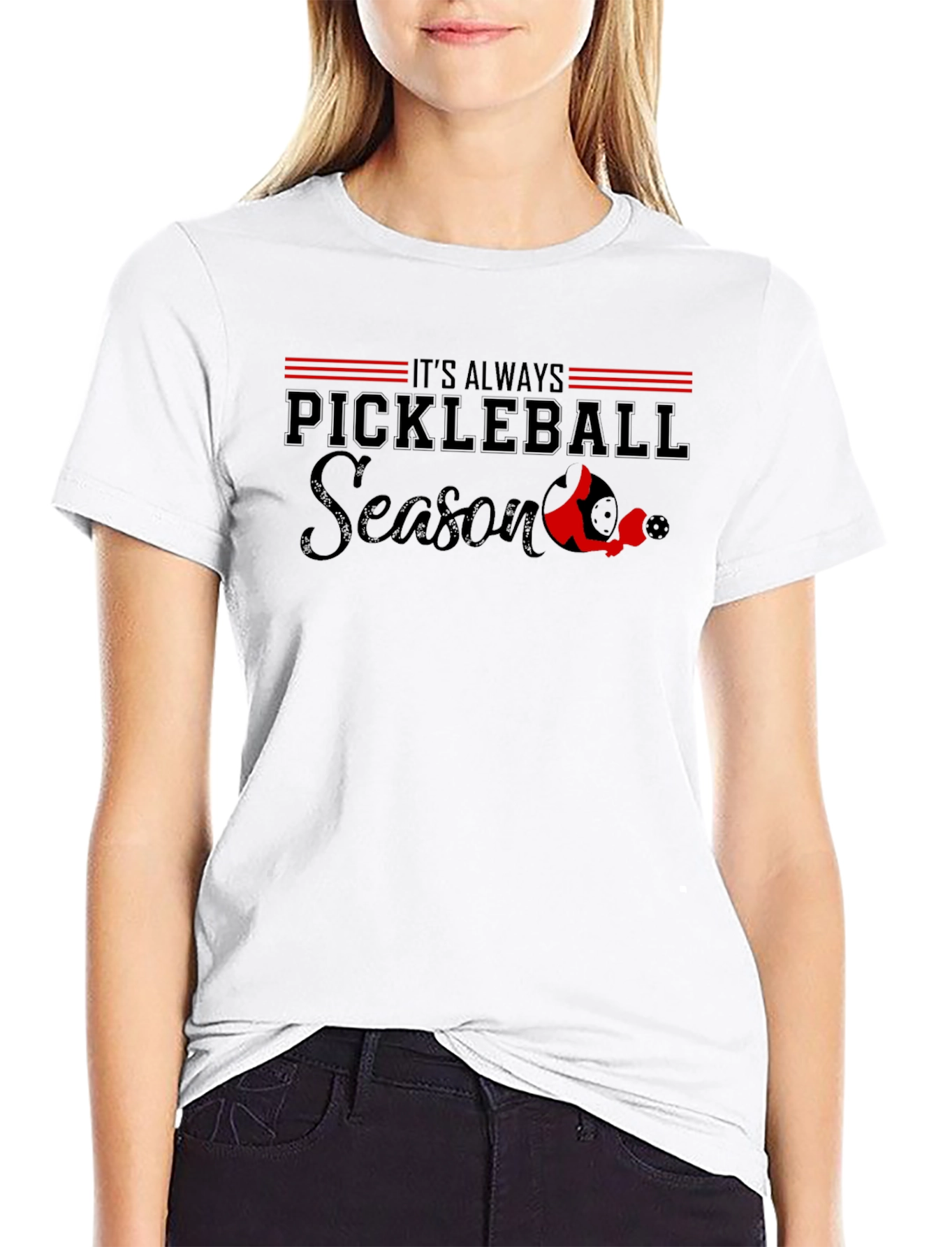 Pickleball Season T-Shirt - Black Tee