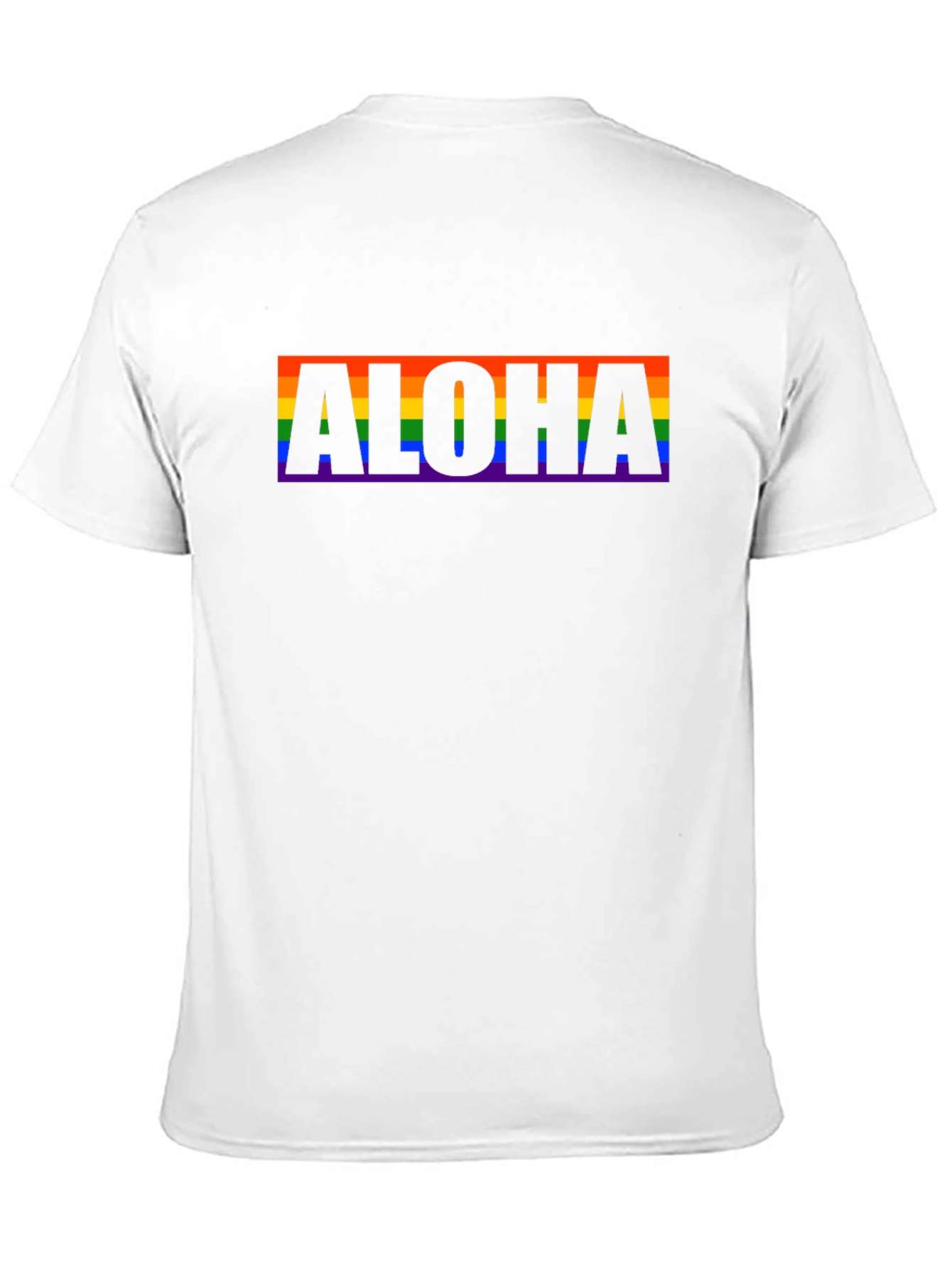 Aloha Rainbow Pride Graphic Tee - Black Cotton T-Shirt